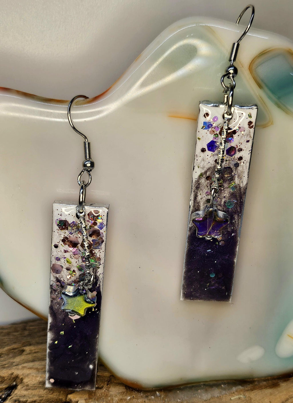 Wood  Star Charm Earrings - Rustic Boho Handmade Jewelry Gift for Her - Nature-Inspired Accessory with Free Shipping  Unique Statement