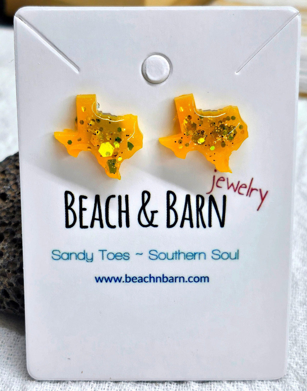 Texas State StudPost Earrings Handmade Rustic Boho Jewelry Gift for Her with Free Shipping  Unique Resin Glitter Design