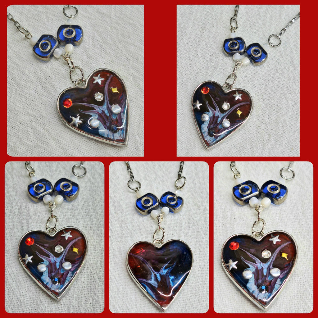 Handcrafted Mother of Pearl  Resin Pendant Necklace  Rustic Boho Handmade Jewelry Gift for Her  FREE Shipping 318