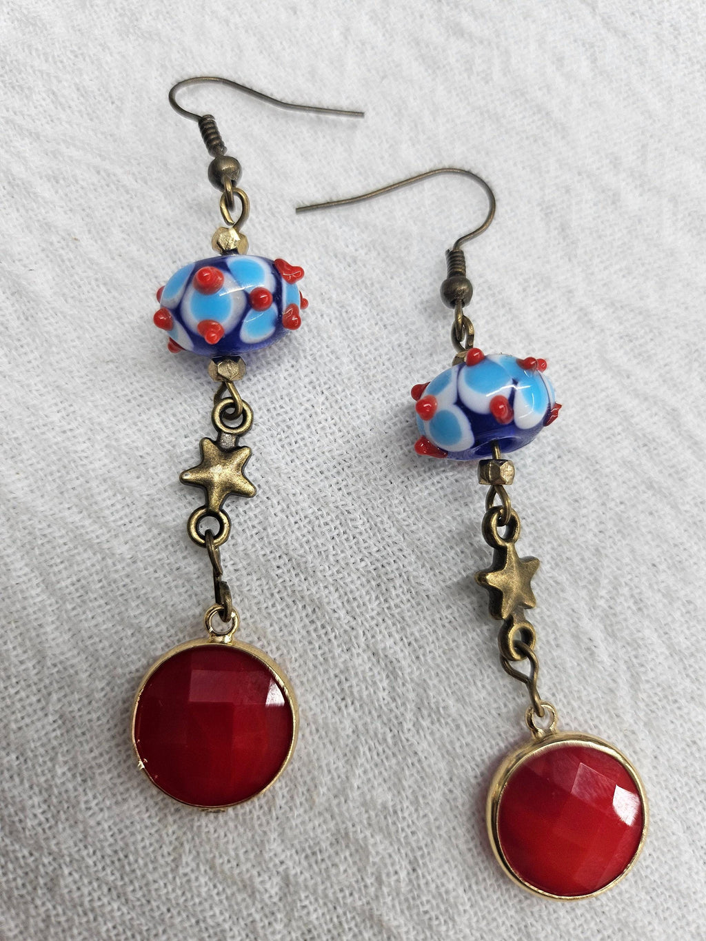 Handmade Rustic Boho Lampwork Bead Drop Earrings for Women - Unique Jewelry Gift with Free Shipping - Perfect for Everyday Wear