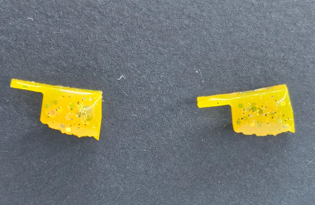 Oklahoma State Rustic Boho Handmade StudPost Earrings  Unique Jewelry Gift for Her  FREE Shipping