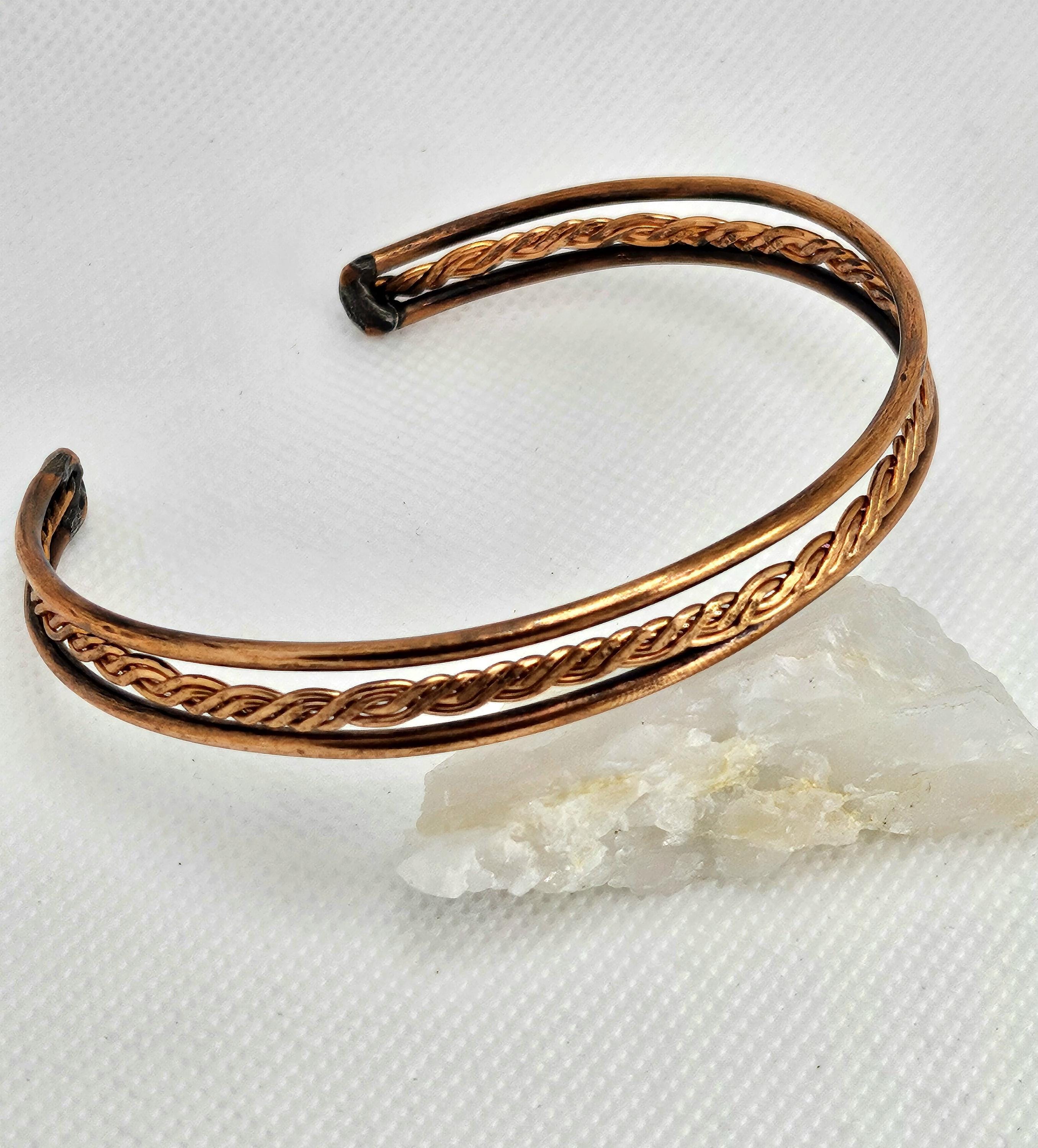 Handmade Raw Copper Twist Cuff Bracelet for Rustic Boho Style Unique Gift with FREE Shipping Perfect for Everyday Wear