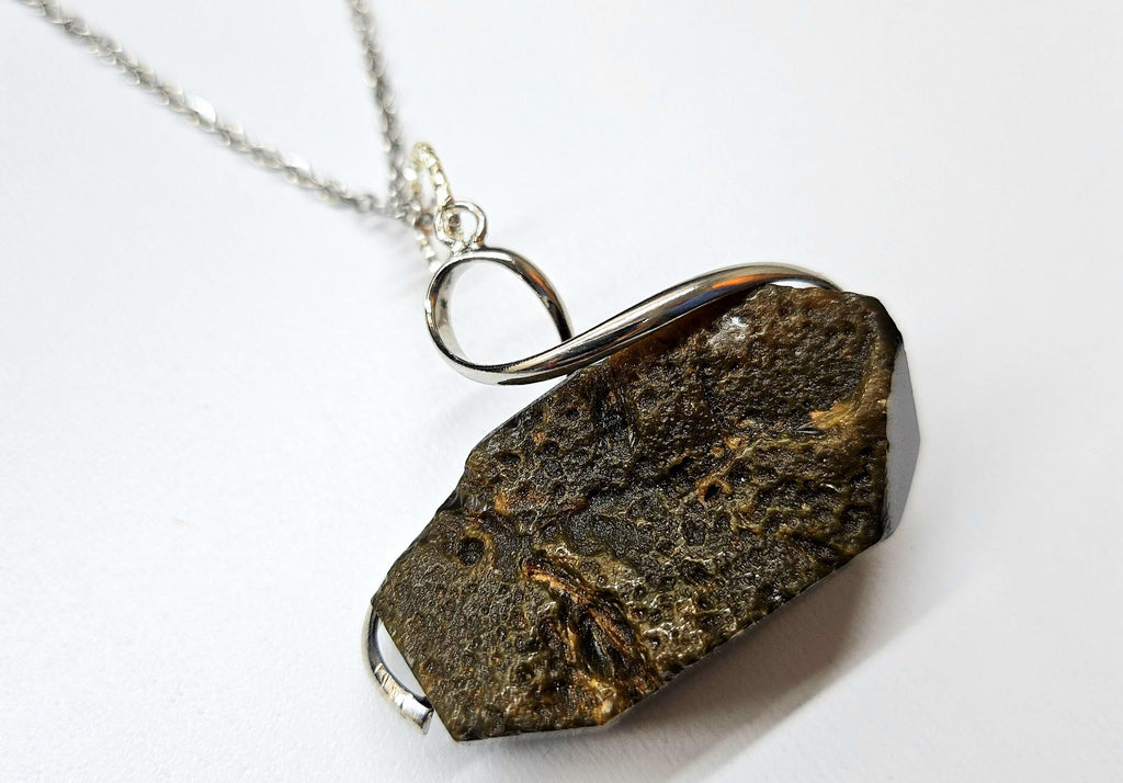 Bronzite Faceted Rough Pendant Rustic Boho Handmade Jewelry Gift for Her with FREE Shipping  Unique Statement Piece for Weddings Beach Days