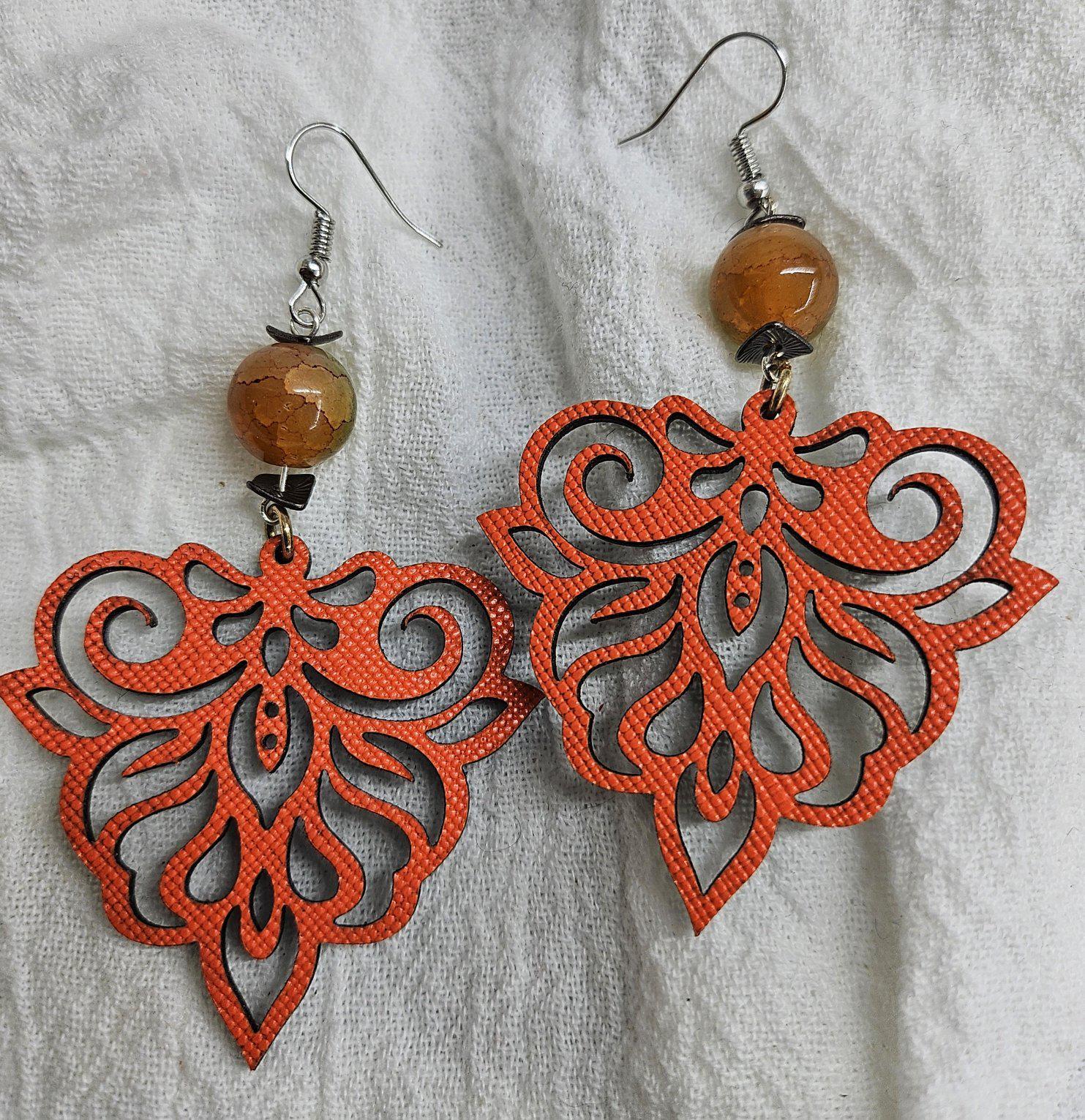 Chandelier  Stone Cluster Earrings  Rustic Boho Handmade Jewelry Gift for Her  Free Shipping  Unique Style