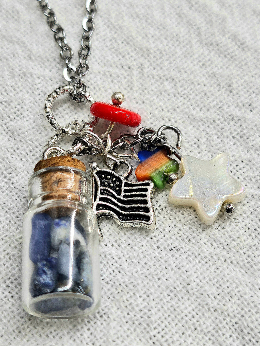 Sodalite Pearl Shell Pendant on Durable Stainless Steel Chain - Ocean-Inspired Jewelry for Brunch Casual Outings and Everyday Elegance