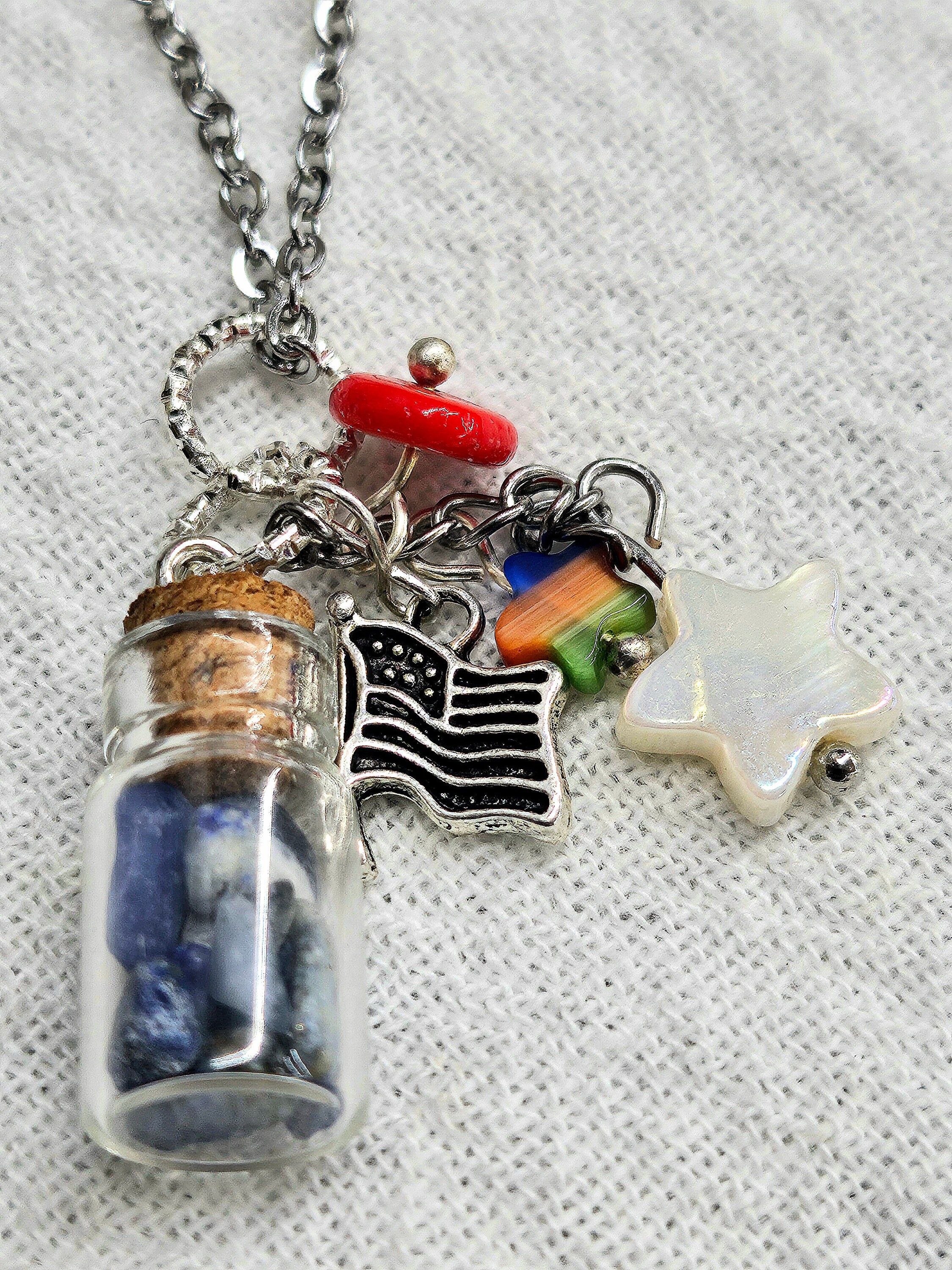 Sodalite Pearl Shell Pendant on Durable Stainless Steel Chain - Ocean-Inspired Jewelry for Brunch Casual Outings and Everyday Elegance