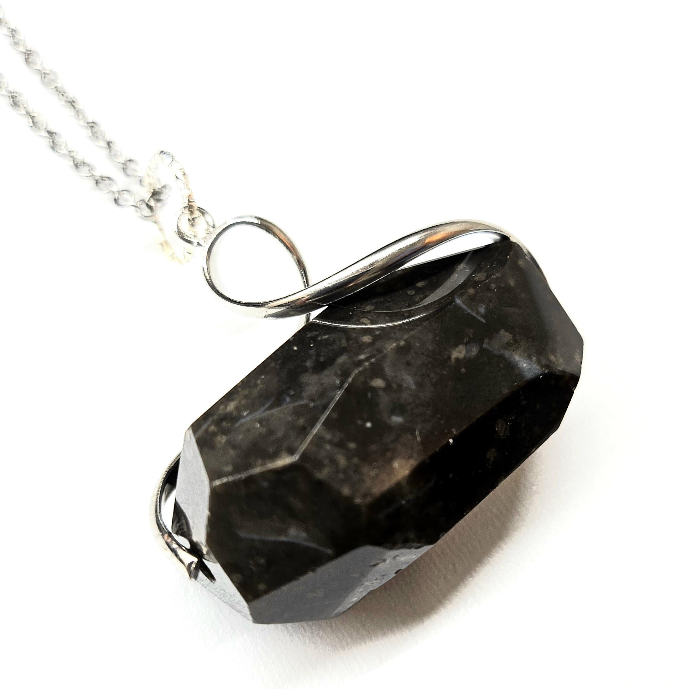 Bronzite Faceted Rough Pendant Rustic Boho Handmade Jewelry Gift for Her with FREE Shipping  Unique Statement Piece for Weddings Beach Days