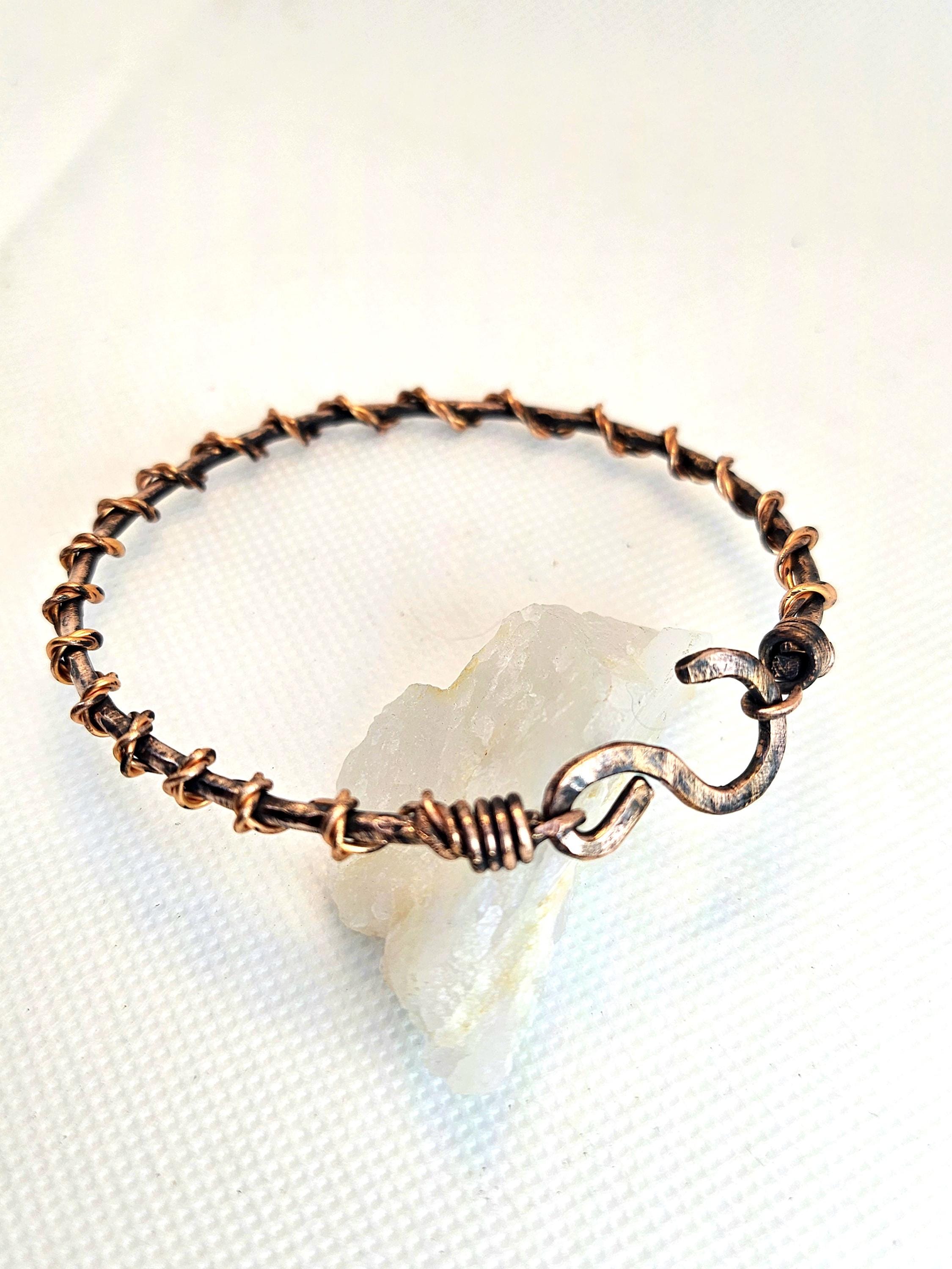 Hand Textured Copper Bracelet for Positive Energy Unique Style  Good Vibes