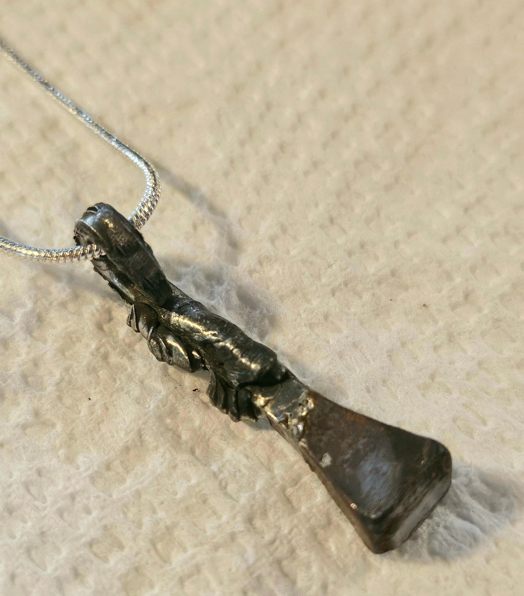 Rustic Boho Horse Shoe Nail Pendant Necklace - Unique Handmade Jewelry Gift for Her - Silver Solder  Copper Wire Design - FREE Shipping