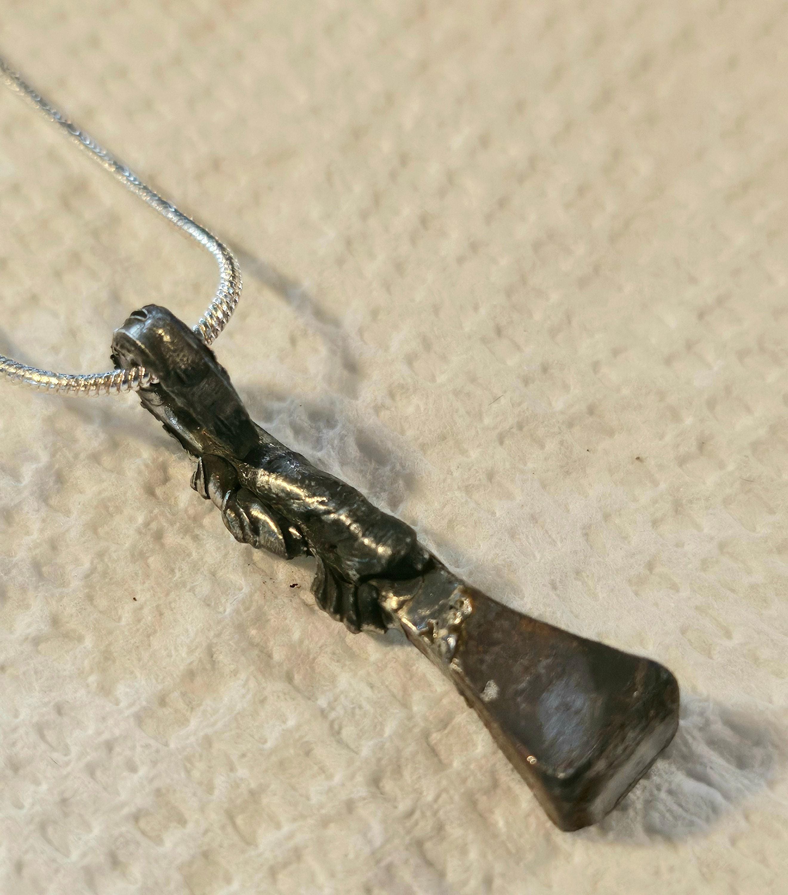 Rustic Boho Horse Shoe Nail Pendant Necklace - Unique Handmade Jewelry Gift for Her - Silver Solder  Copper Wire Design - FREE Shipping