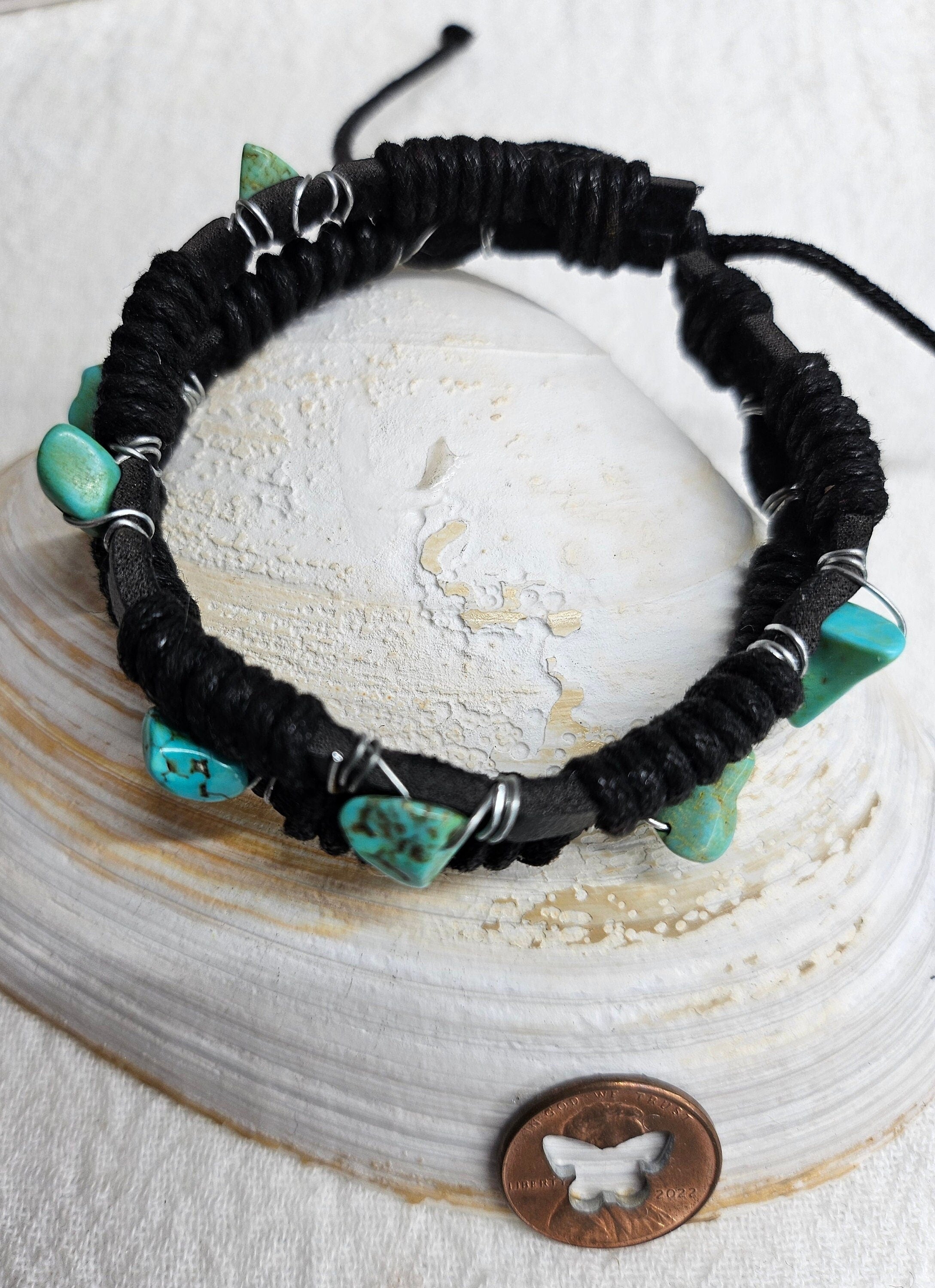 Natural Turquoise  Soft Leather Bracelet for Women - Vibrant Chip Stones Rustic Chic Accessory for Any Occasion