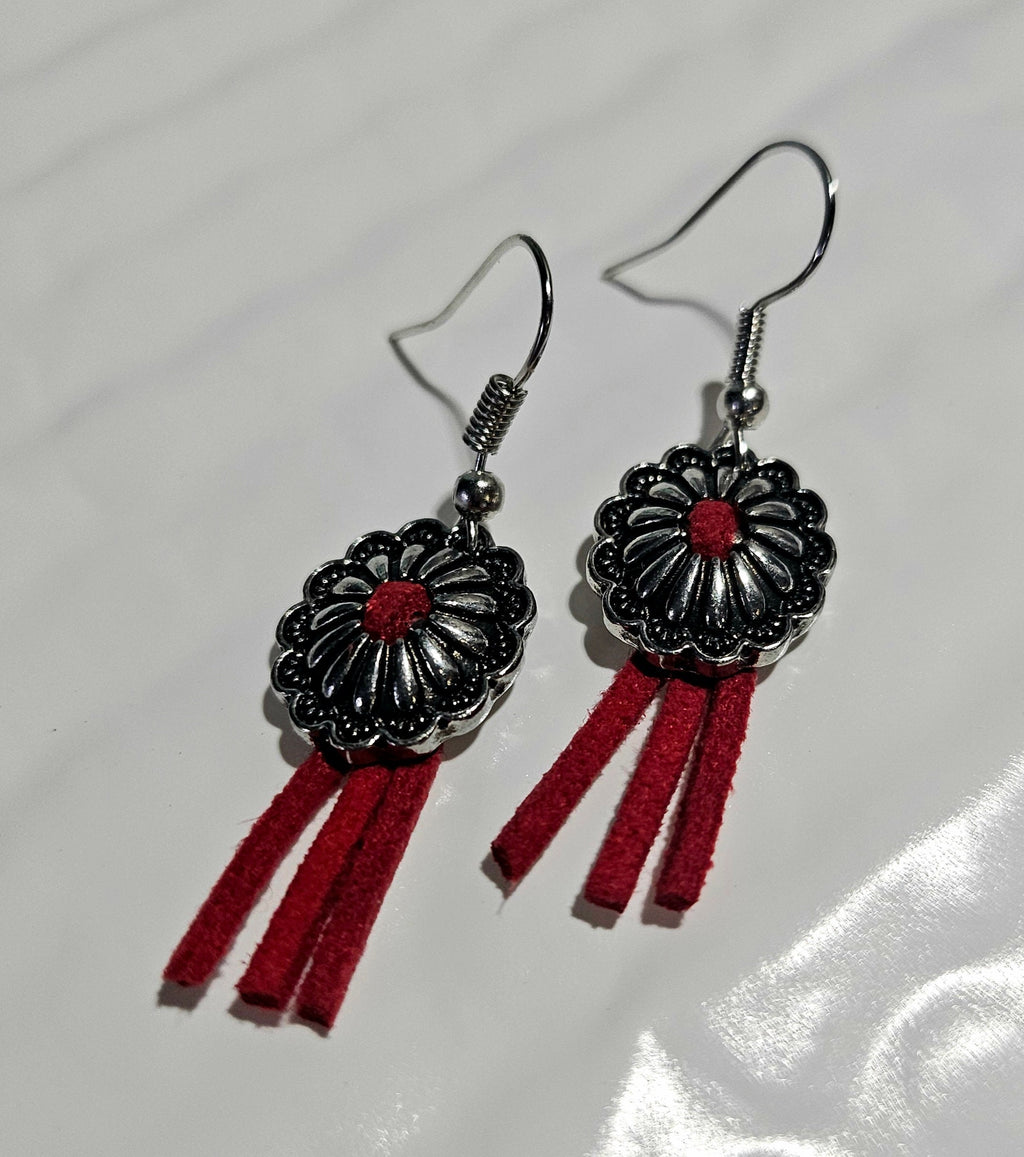 Delightful 1-Inch Red Leather Earrings with Stainless Steel Hooks for Everyday Chic  Night Out Glam