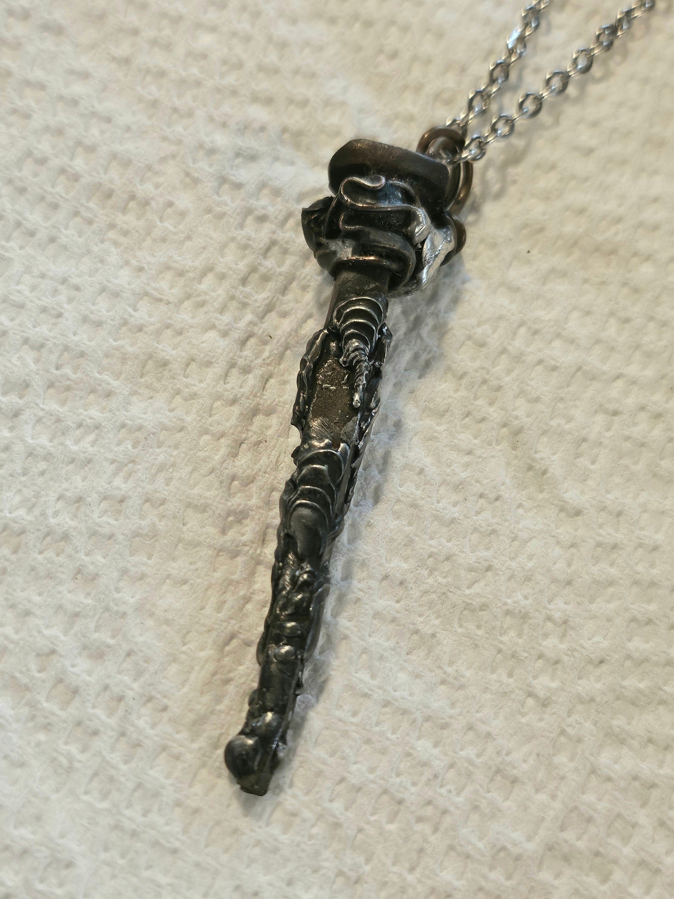 Silver Solder Horse Shoe Nail Pendant on Stainless Steel Chain for Horse Lovers Rustic Jewelry Accessory Unique Gift Idea