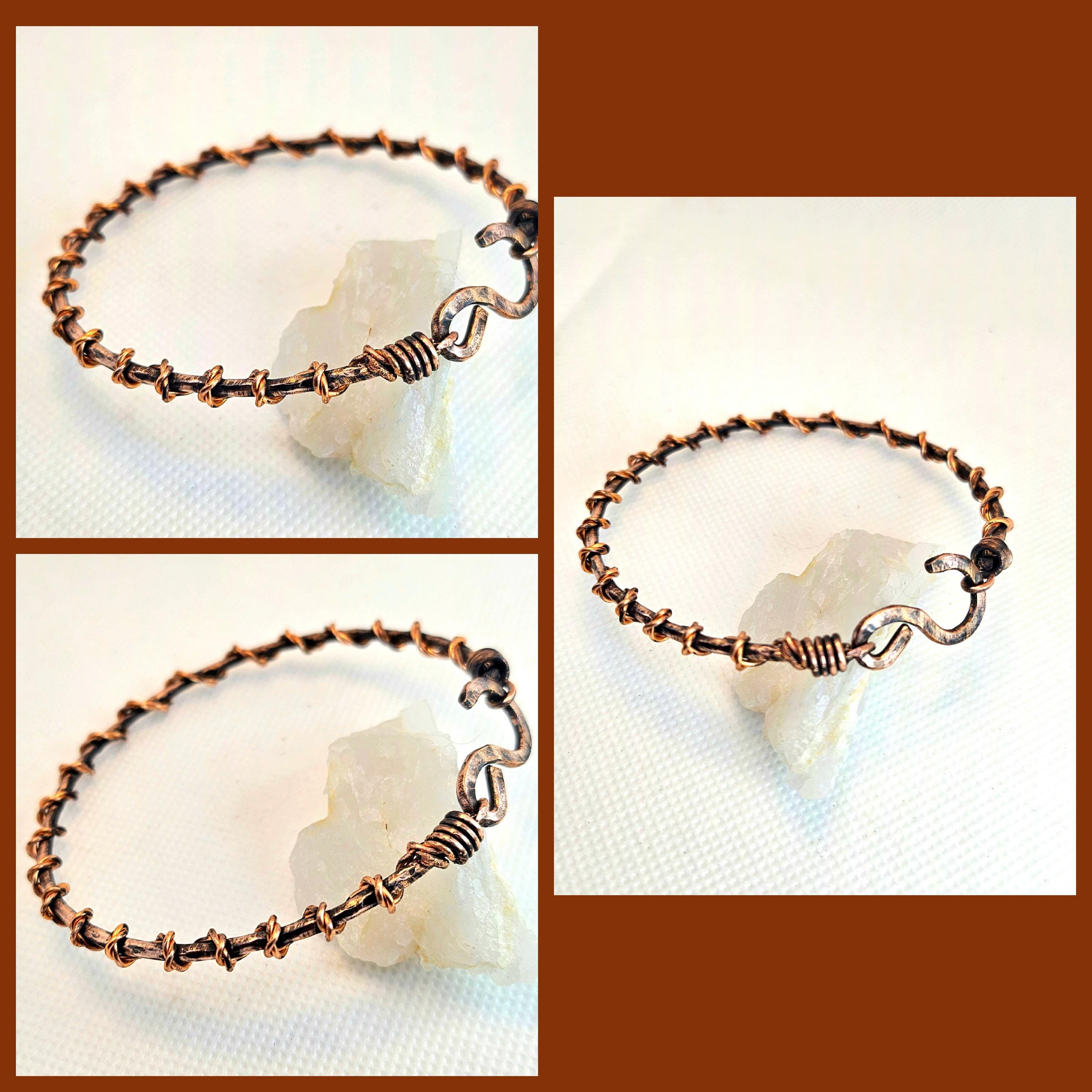 Hand Textured Copper Bracelet for Positive Energy Unique Style  Good Vibes