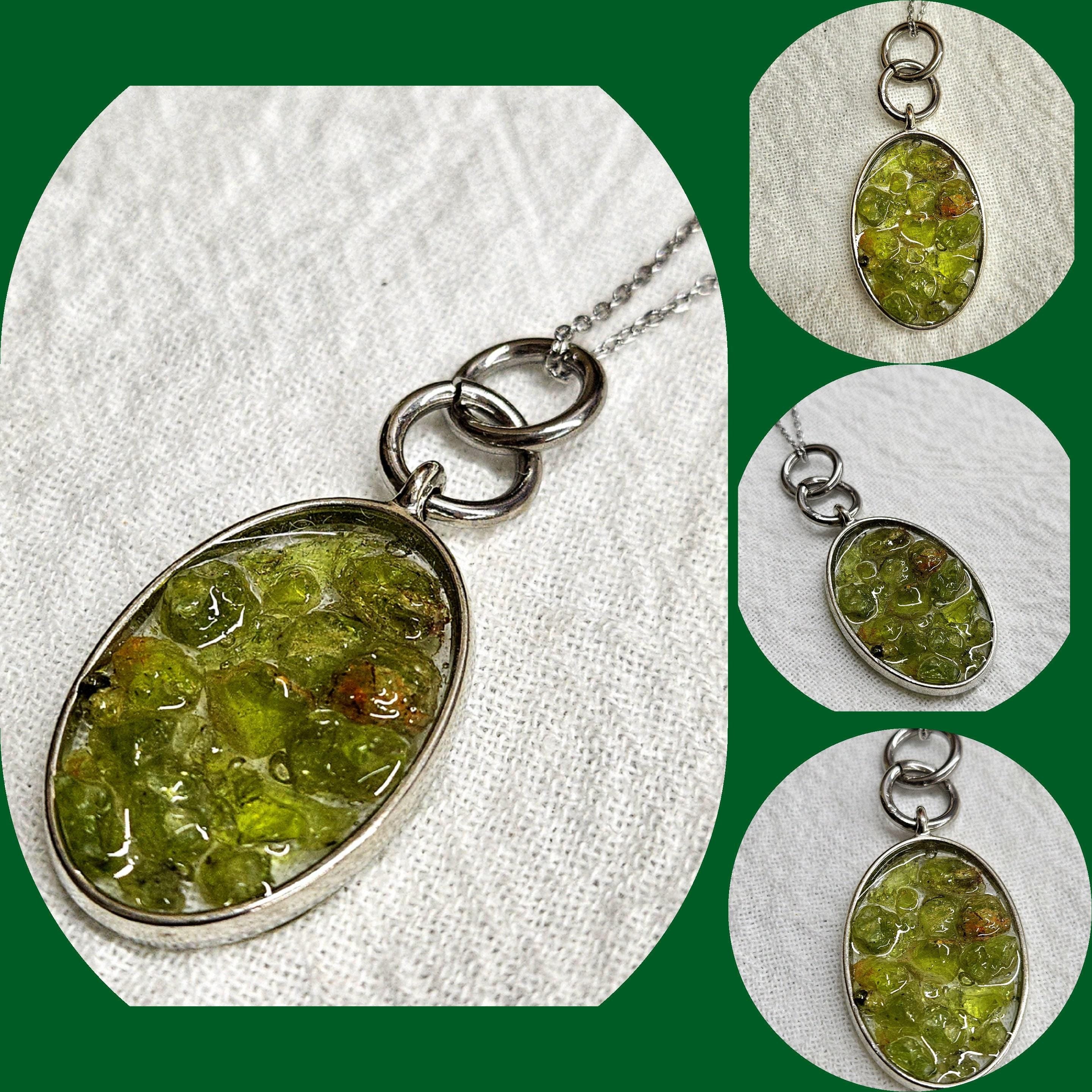 Hawaiian Peridot Pendant Necklace - Rustic Boho Handmade Jewelry Gift for Her - Unique Beachy Accessory with FREE Shipping