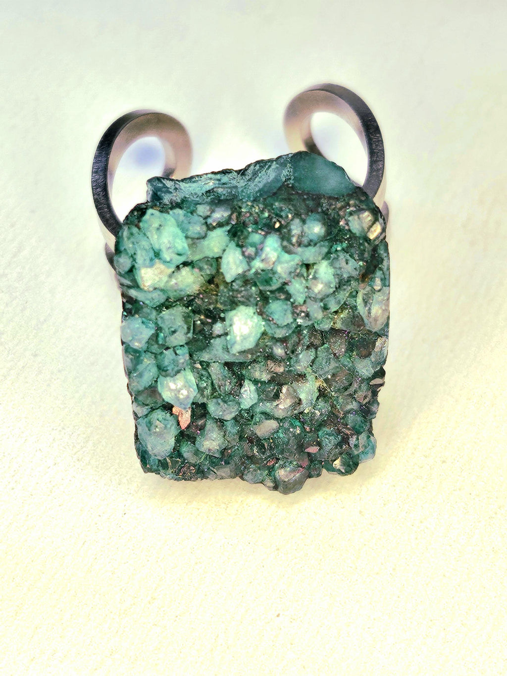 Handmade Green Rough Agate Ring  Rustic Boho Jewelry Gift for Her  Unique Semi-Precious Stone Accessory with FREE Shipping