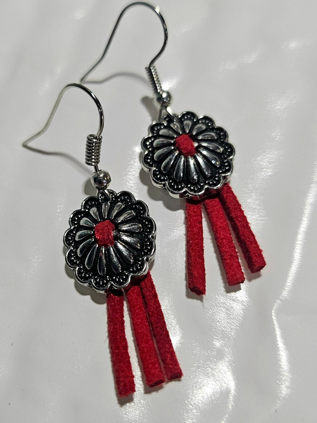 Delightful 1-Inch Red Leather Earrings with Stainless Steel Hooks for Everyday Chic  Night Out Glam