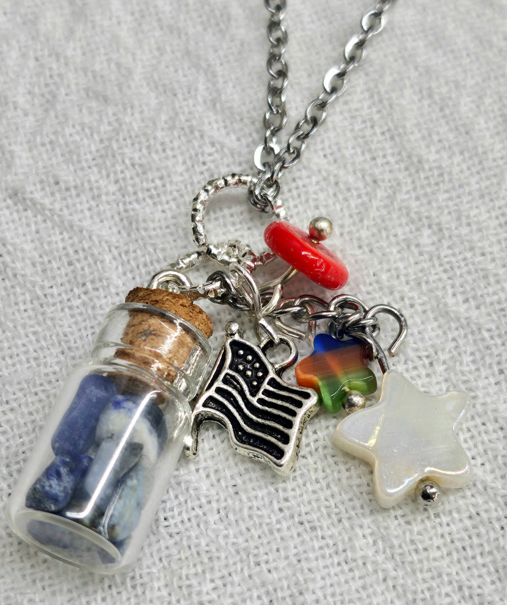 Sodalite Pearl Shell Pendant on Durable Stainless Steel Chain - Ocean-Inspired Jewelry for Brunch Casual Outings and Everyday Elegance