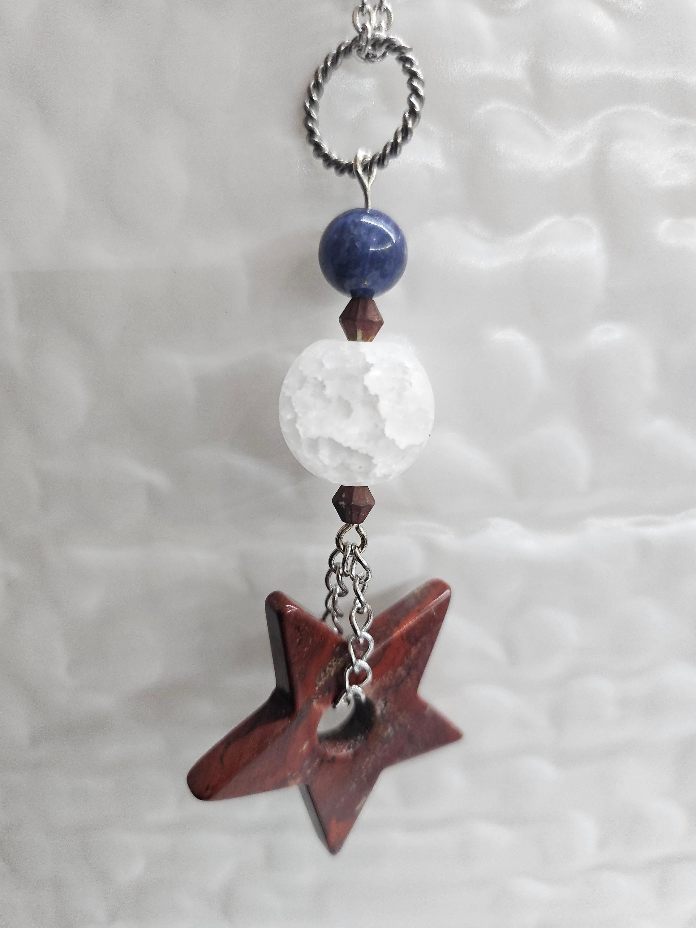 Sodalite  Tiger Iron Pendant Necklace - Rustic Boho Handmade Jewelry Gift for Her - Unique Statement Piece with FREE SHIPPING - Artisan