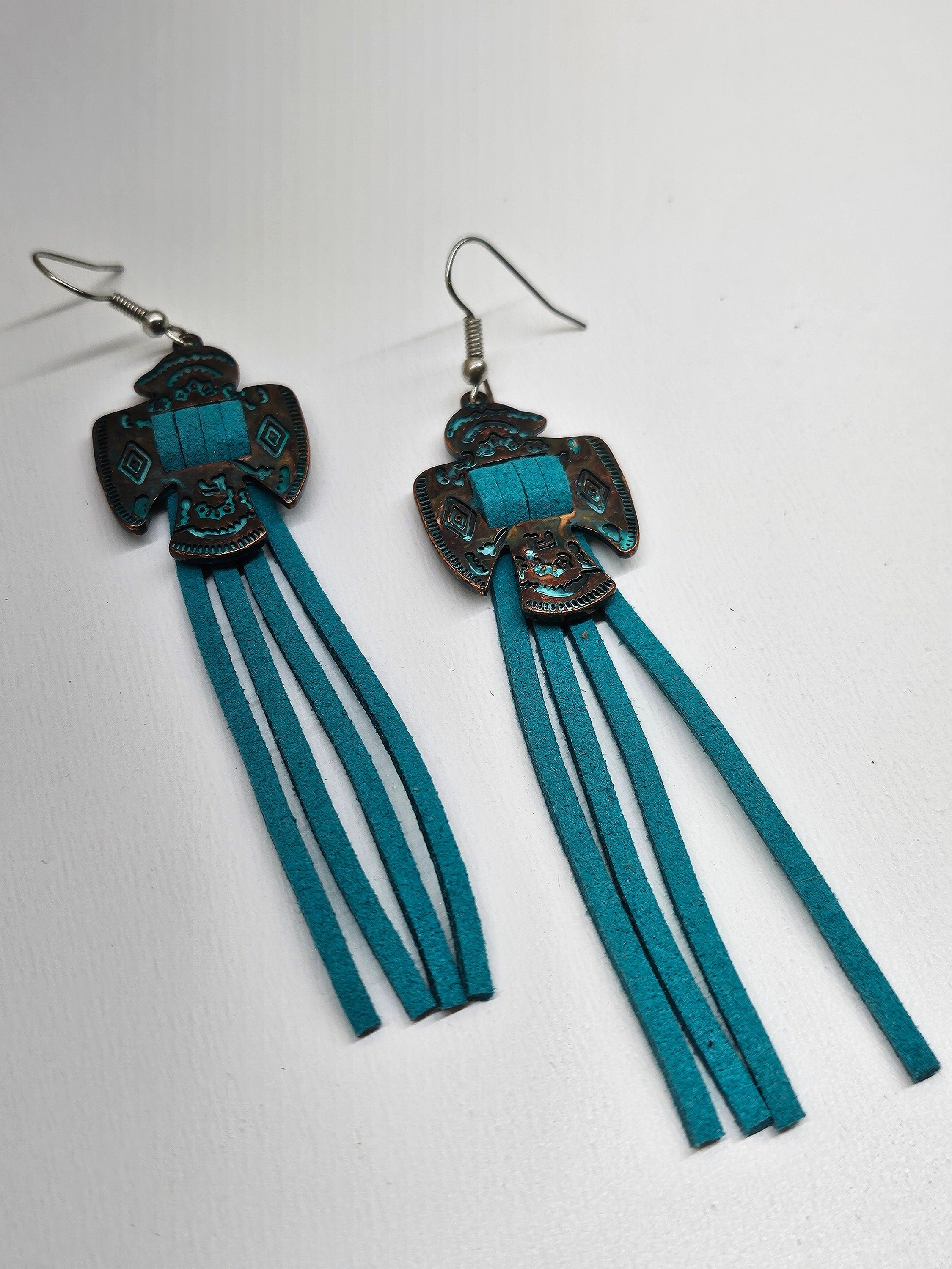 25-Inch Leather  Concho Earrings with Stainless Steel Hooks - Rustic Charm Meets Modern Style for Effortless Elegance
