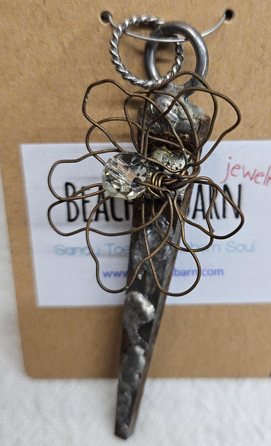 Silver Solder Horse Shoe Nail Pendant - Quirky Lucky Charm Jewelry for Horse Lovers  Fashionistas Unique Gift Idea