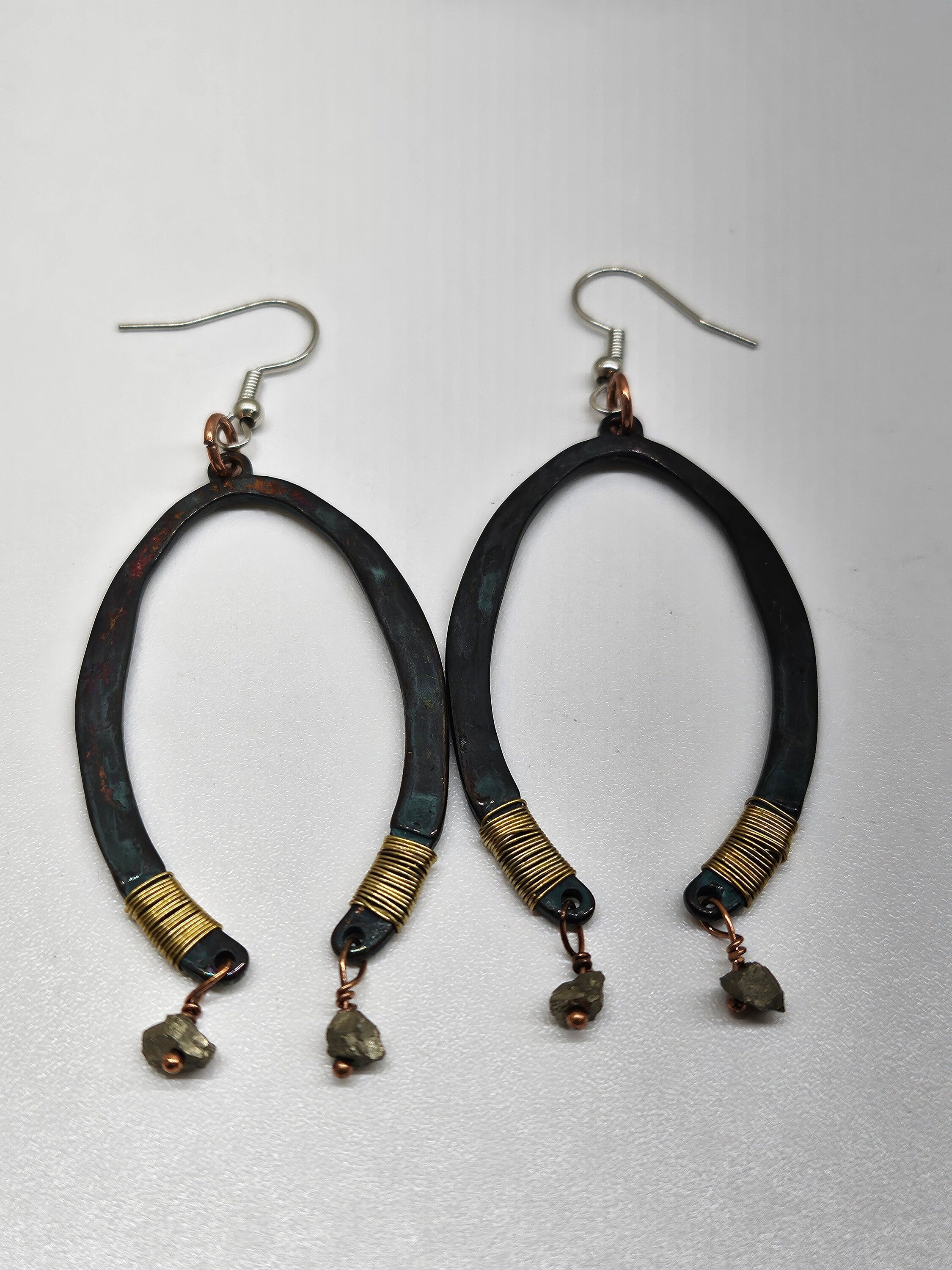 Textured Metal  Wire Wrapped Dangle Earrings for Stylish Everyday Wear Lightweight  Comfortable Fashion Jewelry