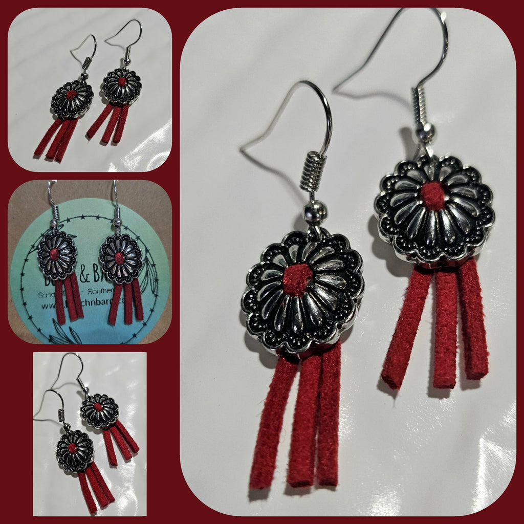 Delightful 1-Inch Red Leather Earrings with Stainless Steel Hooks for Everyday Chic  Night Out Glam