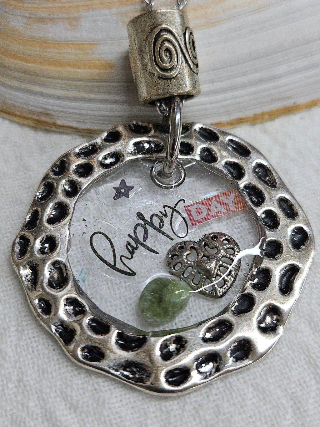 Unique Multi-Media Resin Pendant Necklace for Whimsical Accessorizing Lightweight  Eye-Catching Jewelry