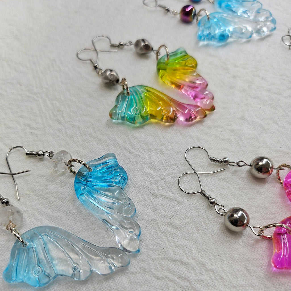 Handmade Resin Angel Wing Earrings for Boho Style Everyday Wear  Unique Rustic Jewelry with FREE Shipping