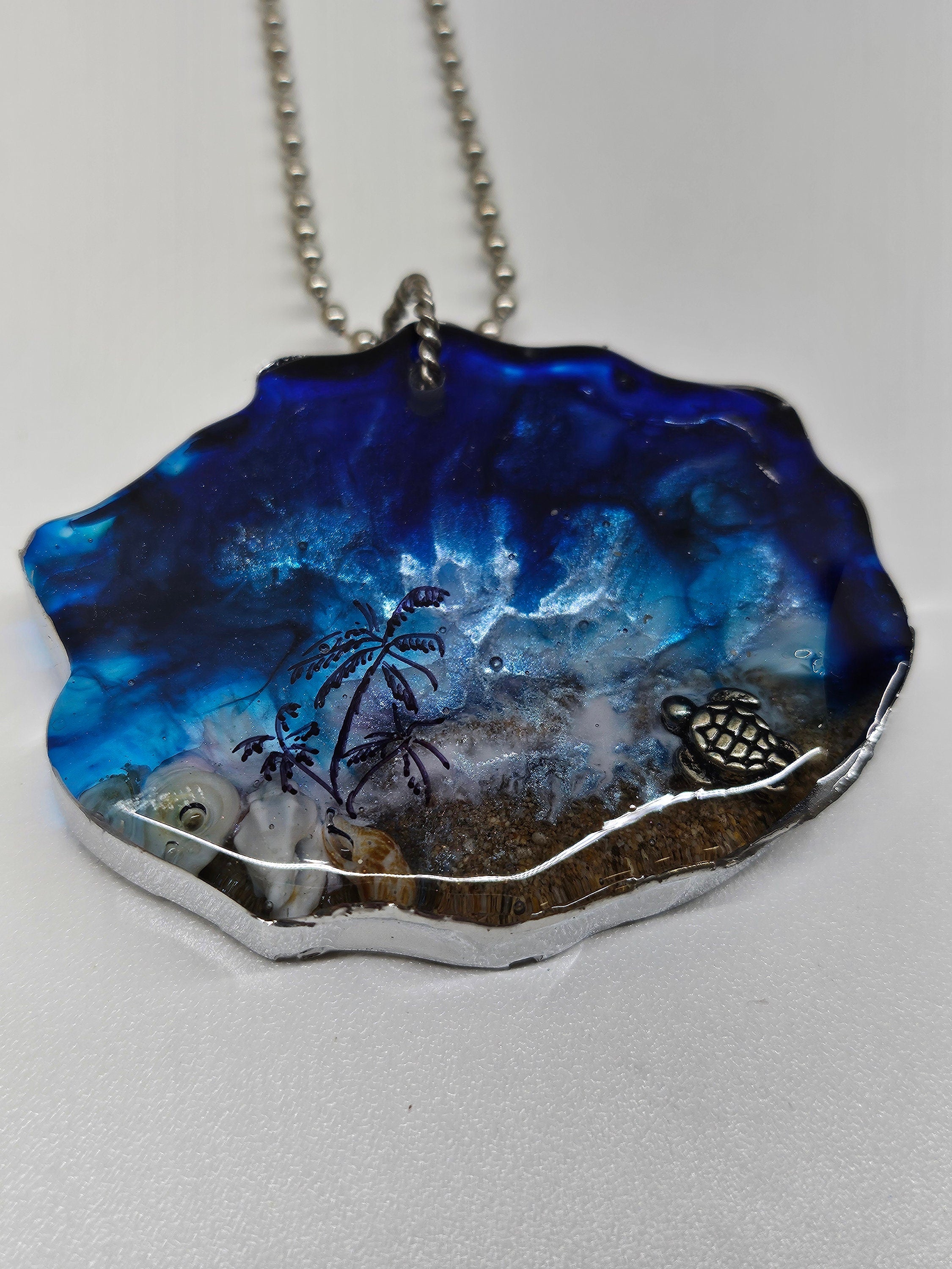 Hawaii Sand  Shells Pendant Necklace on Stainless Steel Chain  Tropical Beach Jewelry  Aloha Spirit Accessory for Stylish Everyday Wear