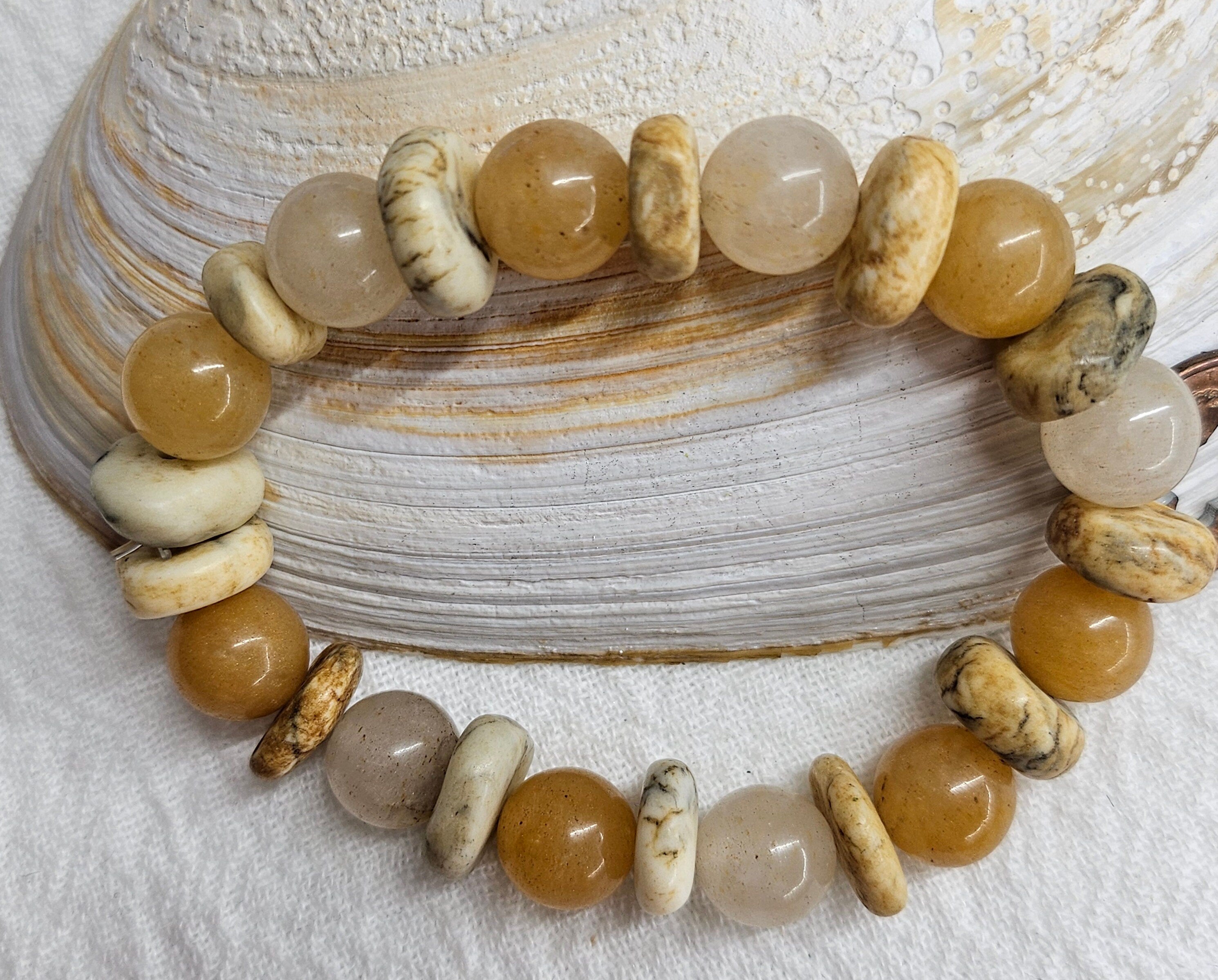 Stretch Natural Carnelian  Magnesite Stone Bracelet for Vibrant Style Positive Vibes  Unique Accessory