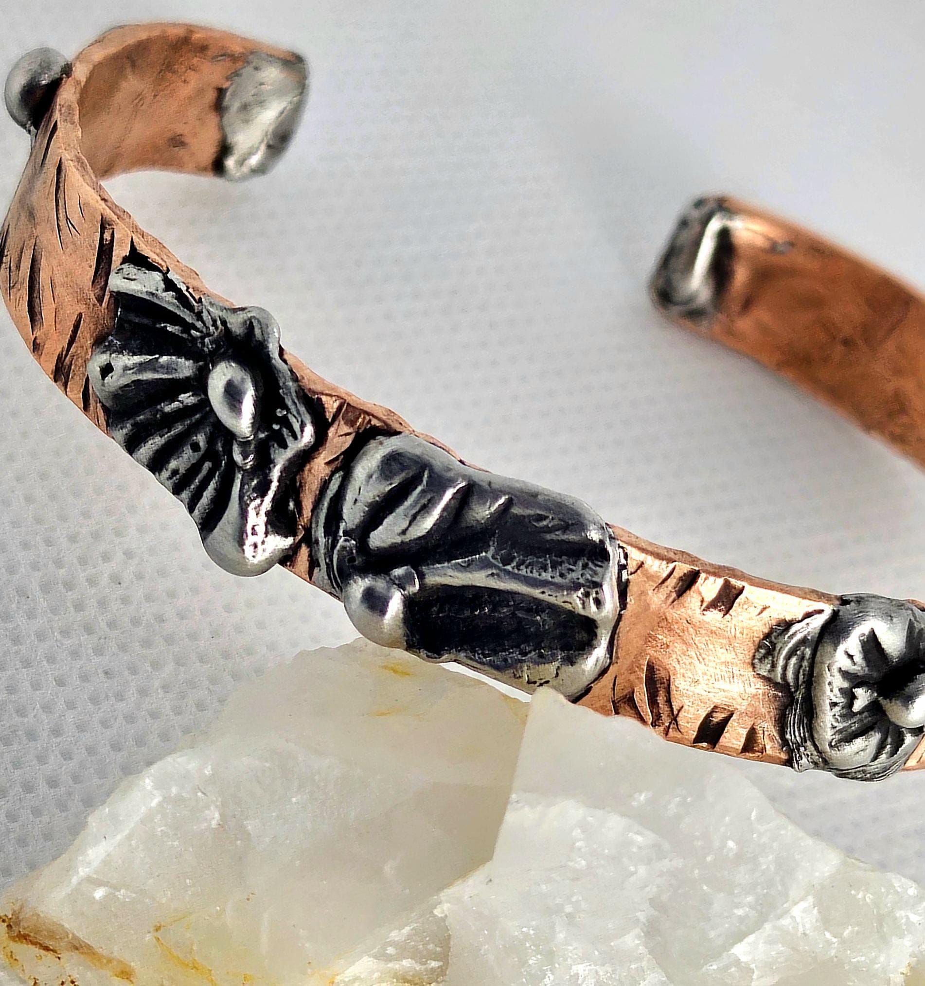 Handmade Copper Pipe Cuff Bracelet Rustic Boho Chic Jewelry Gift for Her - FREE Shipping