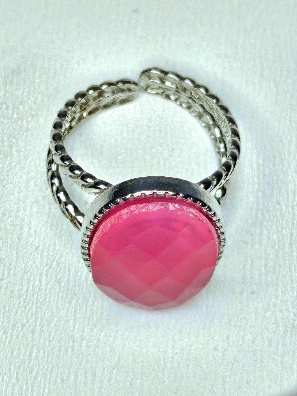 Pink Chalcedony Stainless Steel Ring - Generosity Stone for Heart Chakra Healing  Positive Energy Kindness Magnet