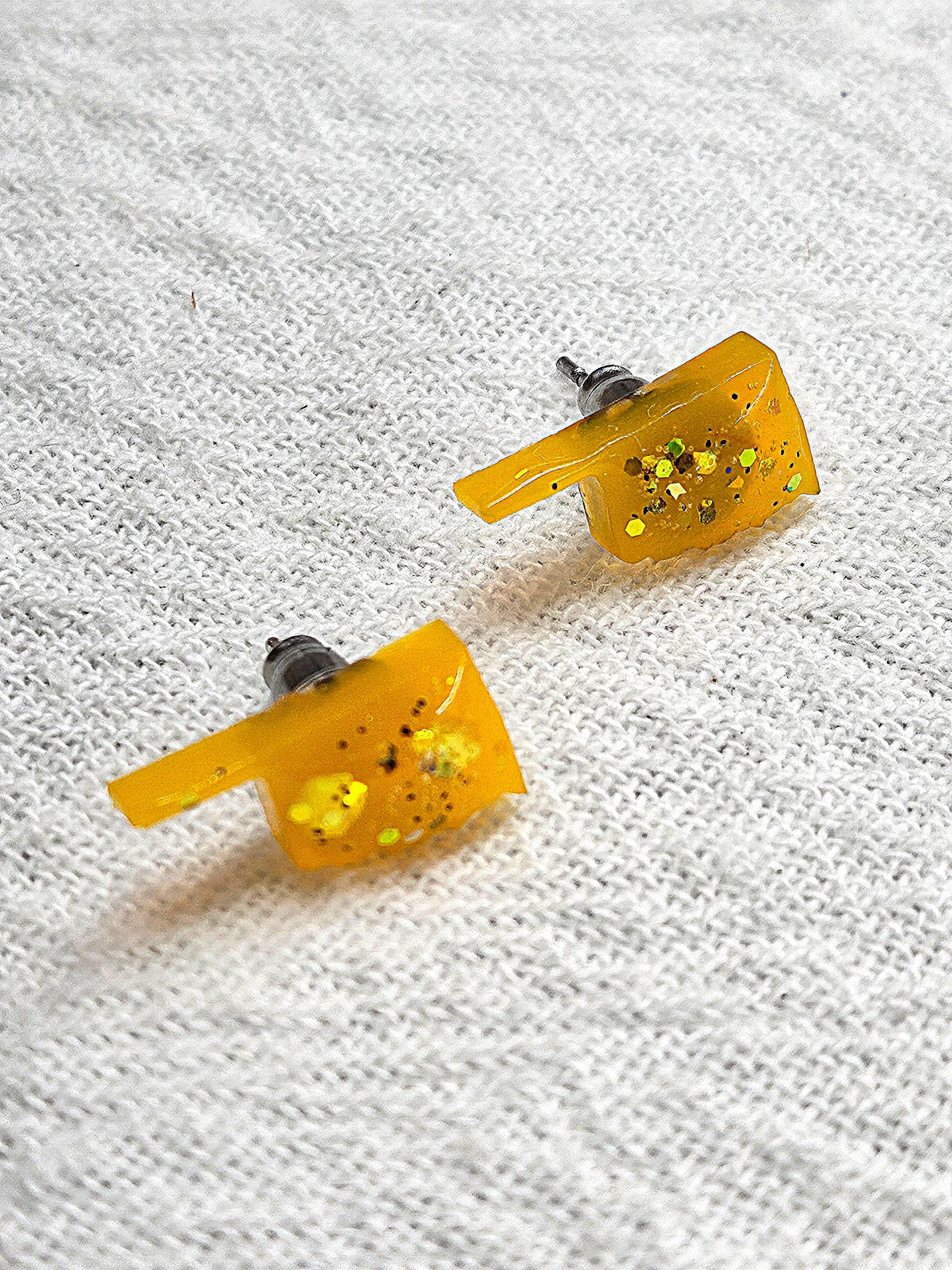 Oklahoma State Rustic Boho Handmade StudPost Earrings  Unique Jewelry Gift for Her  FREE Shipping