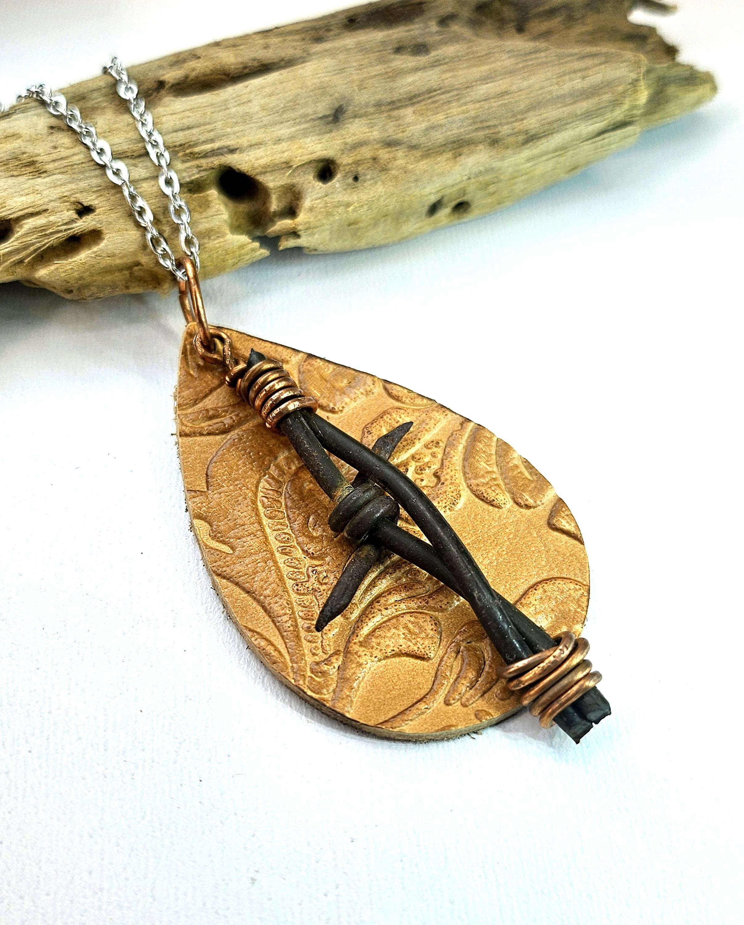 Leather Teardrop Texas Earrings with Embossed Design on Stainless Steel Chain for Ultimate Texas Pride