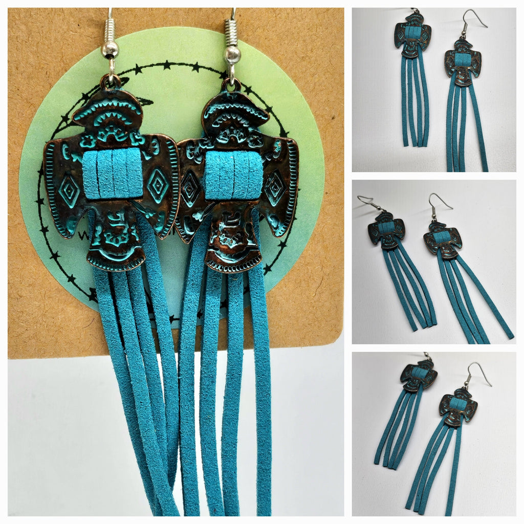 25-Inch Leather  Concho Earrings with Stainless Steel Hooks - Rustic Charm Meets Modern Style for Effortless Elegance