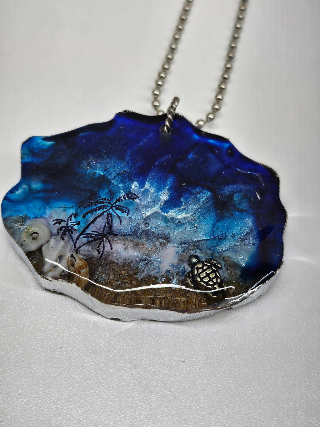 Hawaii Sand  Shells Pendant Necklace on Stainless Steel Chain  Tropical Beach Jewelry  Aloha Spirit Accessory for Stylish Everyday Wear