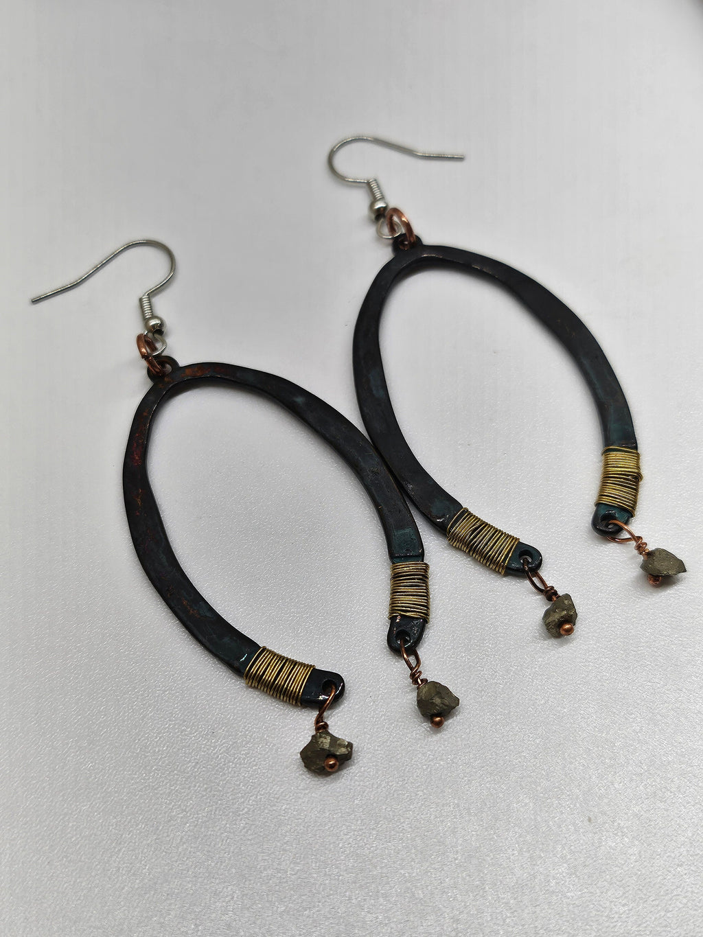 Textured Metal  Wire Wrapped Dangle Earrings for Stylish Everyday Wear Lightweight  Comfortable Fashion Jewelry