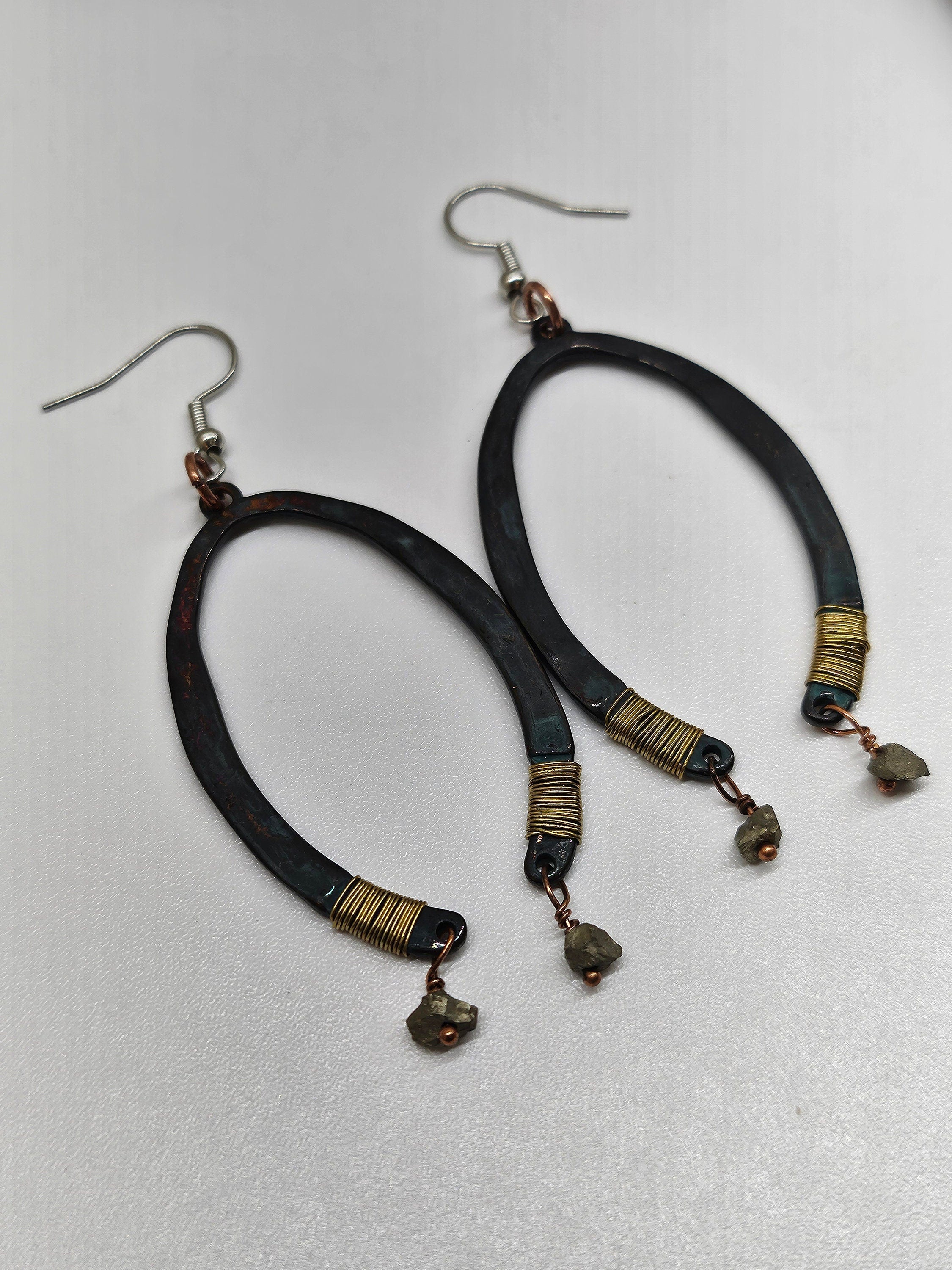 Textured Metal  Wire Wrapped Dangle Earrings for Stylish Everyday Wear Lightweight  Comfortable Fashion Jewelry