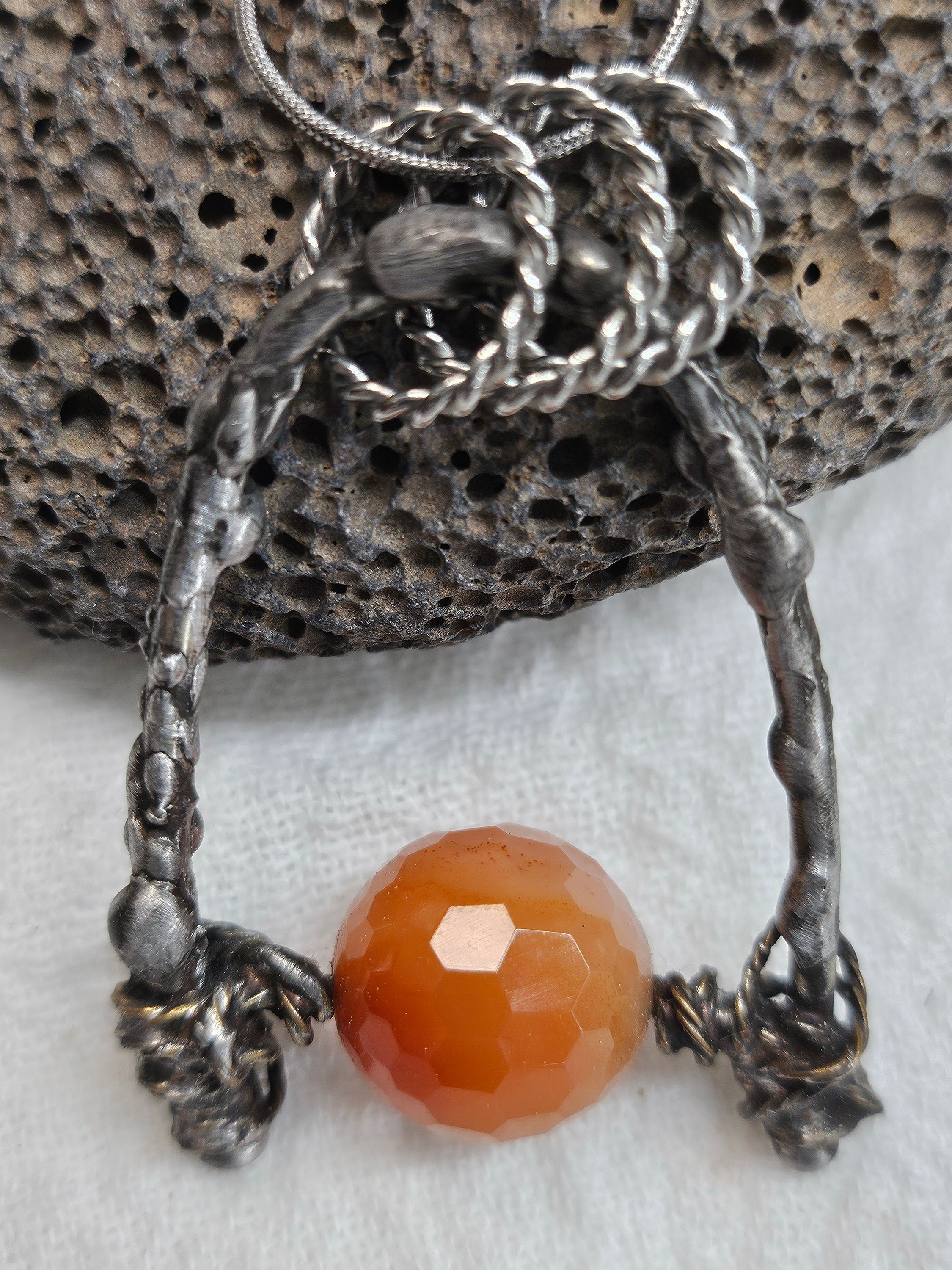 Carnelian  Silver Solder Pendant Necklace for Colorful Elegance Durability and Trendsetting Style