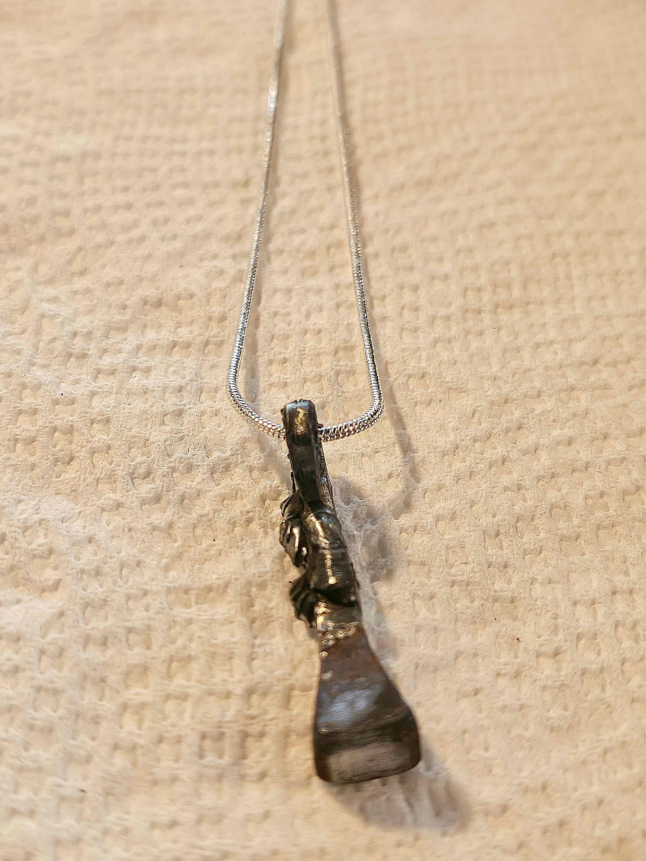 Rustic Boho Horse Shoe Nail Pendant Necklace - Unique Handmade Jewelry Gift for Her - Silver Solder  Copper Wire Design - FREE Shipping