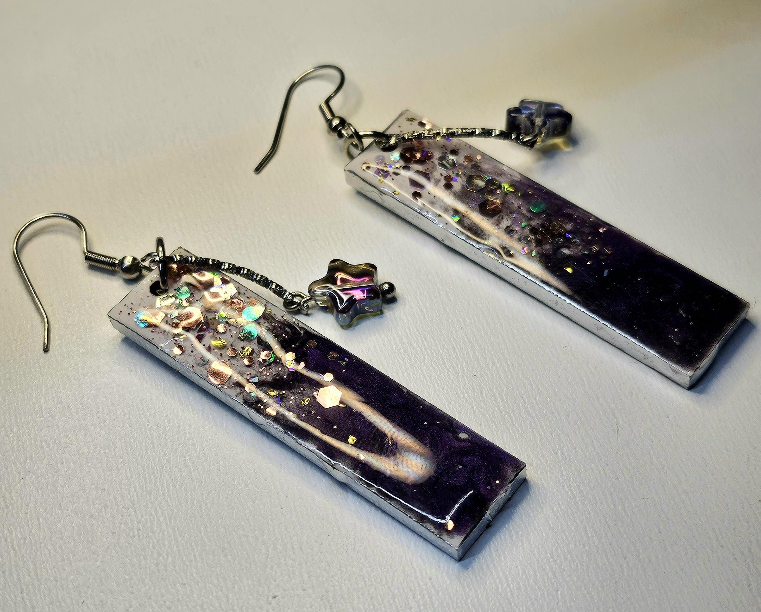 Wood  Star Charm Earrings - Rustic Boho Handmade Jewelry Gift for Her - Nature-Inspired Accessory with Free Shipping  Unique Statement