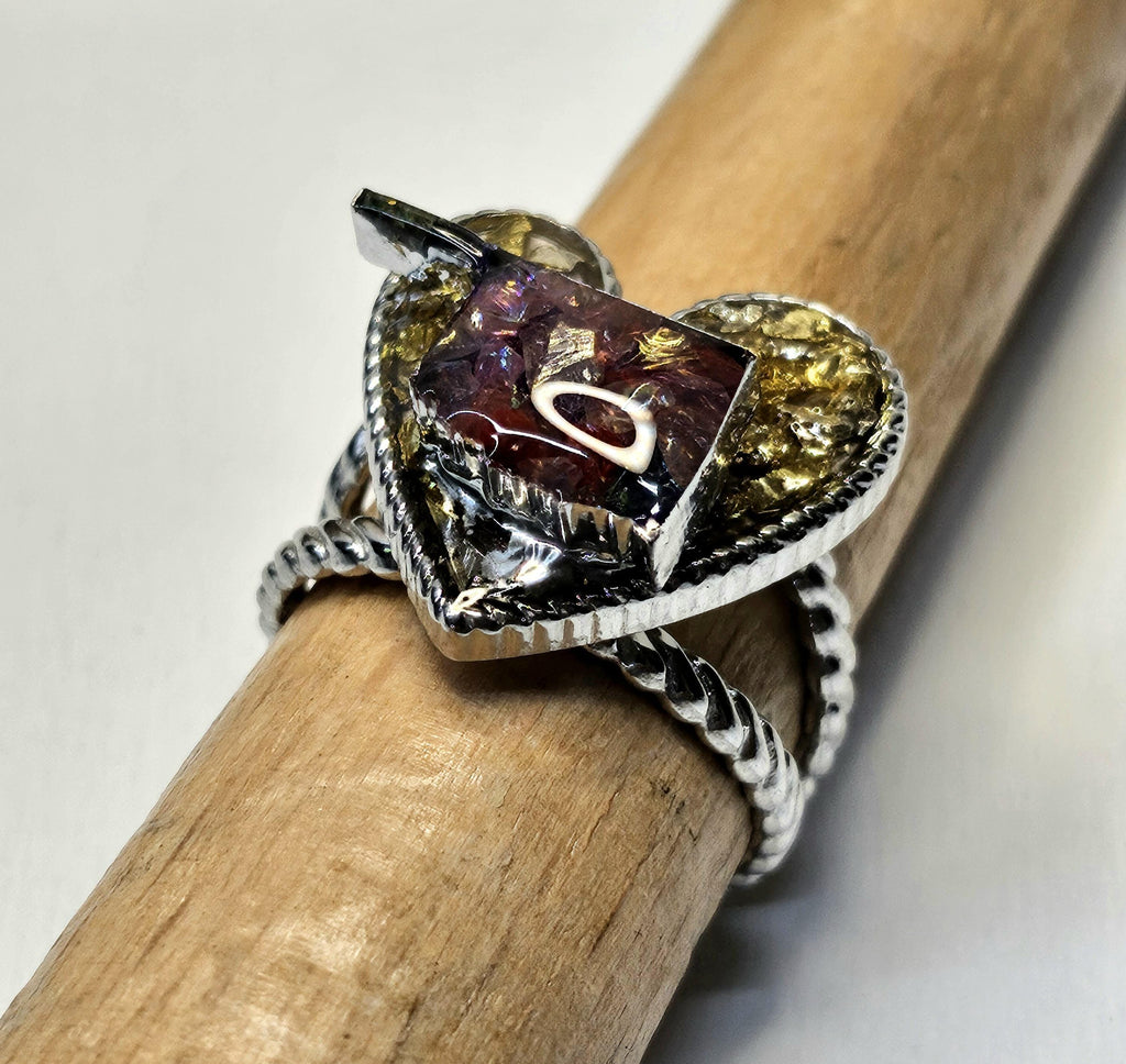 Oklahoma State Stainless Steel Ring - Rustic Boho Handmade Jewelry Gift for Her - Unique Statement Piece for Everyday Wear