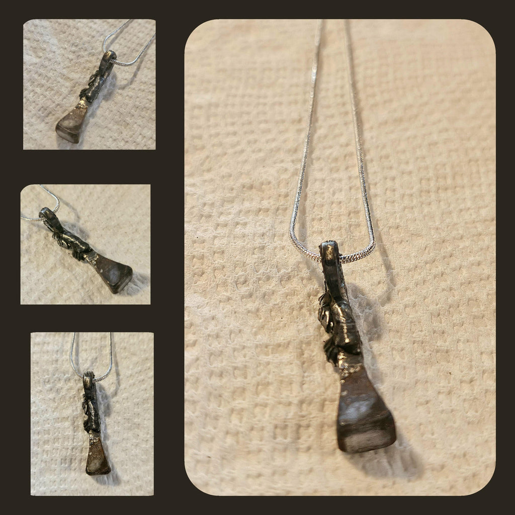 Rustic Boho Horse Shoe Nail Pendant Necklace - Unique Handmade Jewelry Gift for Her - Silver Solder  Copper Wire Design - FREE Shipping