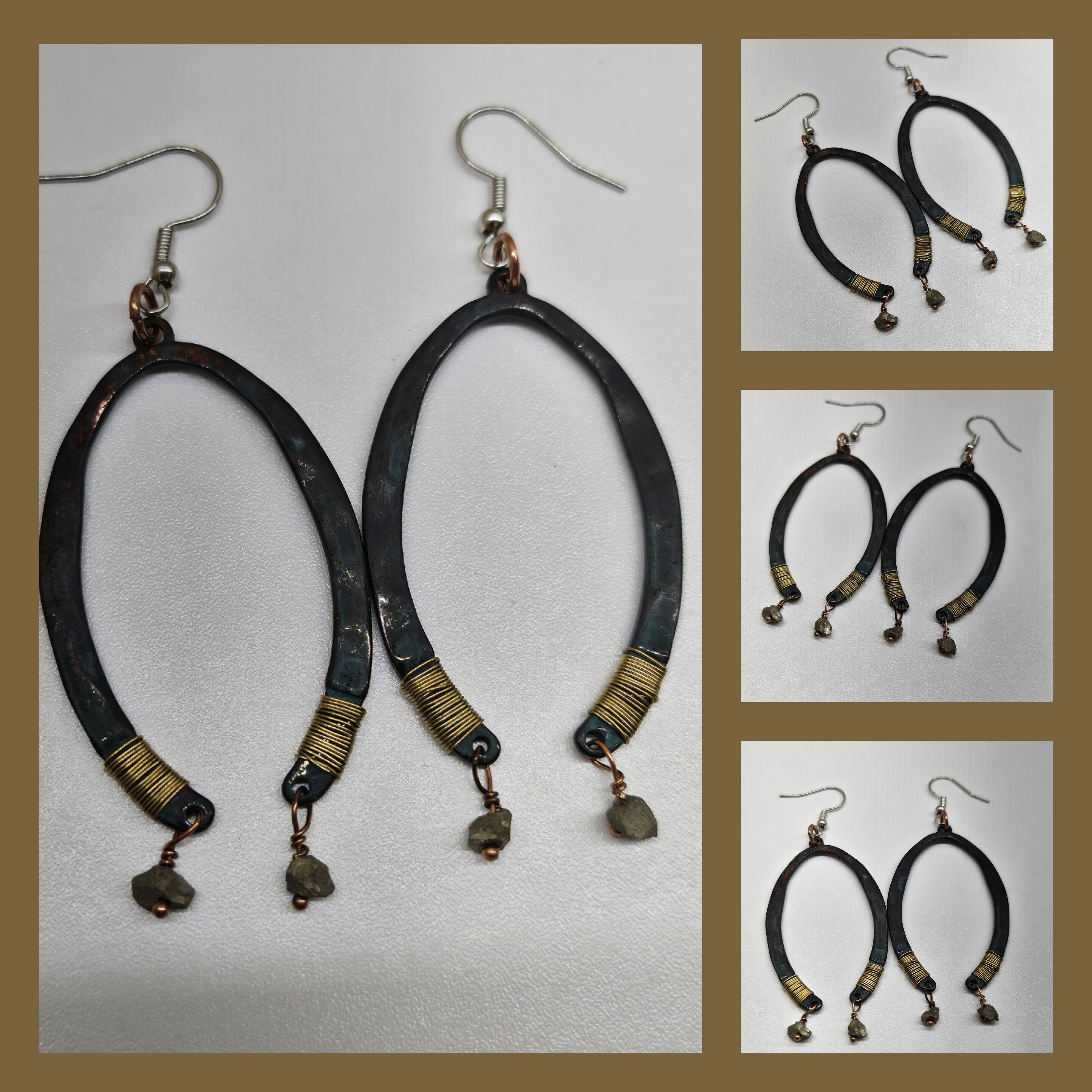 Textured Metal  Wire Wrapped Dangle Earrings for Stylish Everyday Wear Lightweight  Comfortable Fashion Jewelry