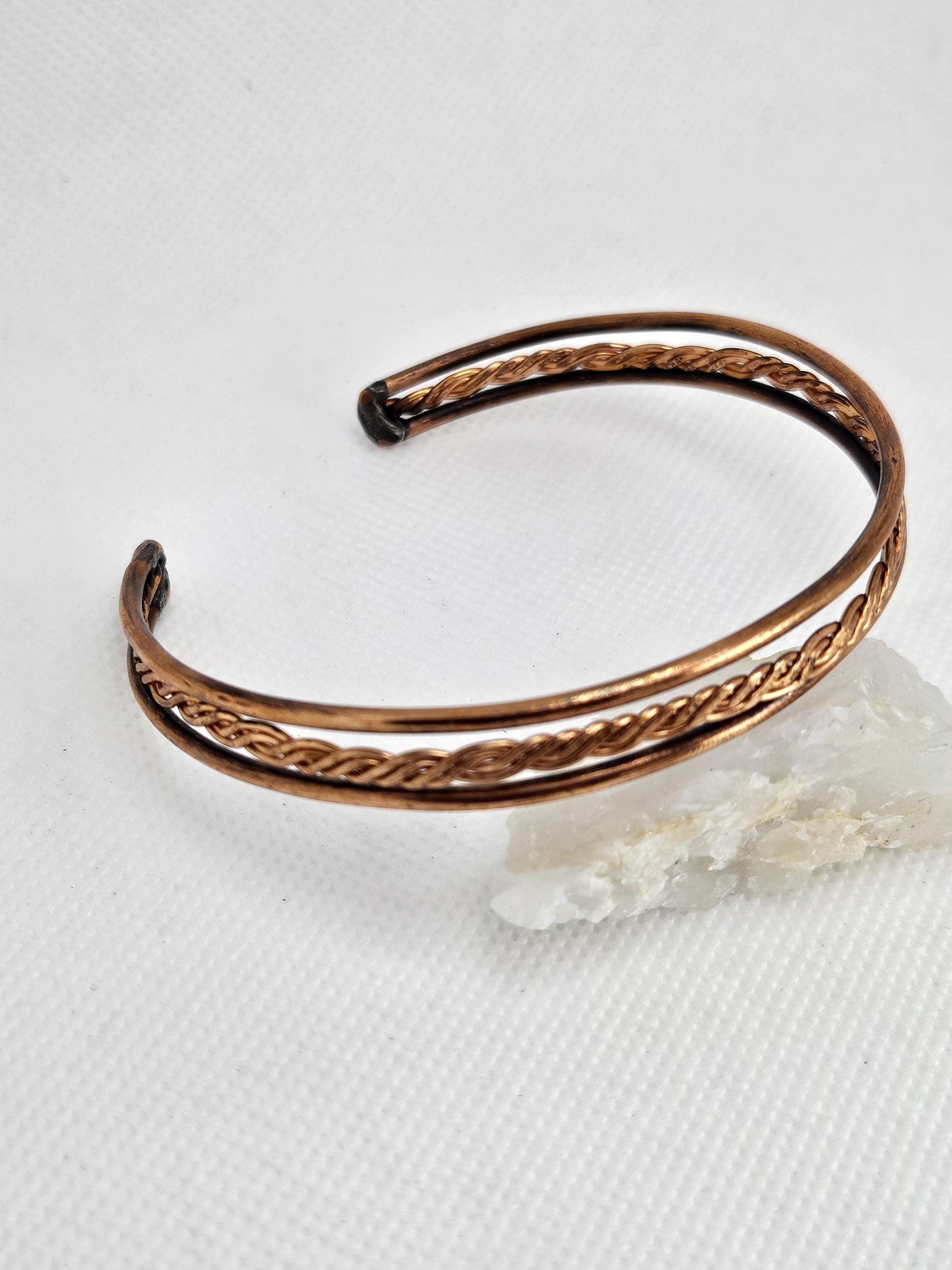 Handmade Raw Copper Twist Cuff Bracelet for Rustic Boho Style Unique Gift with FREE Shipping Perfect for Everyday Wear