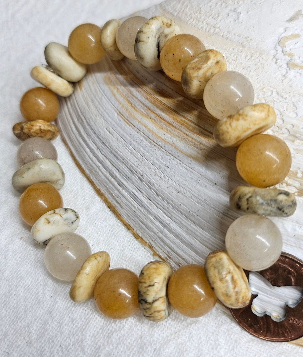 Stretch Natural Carnelian  Magnesite Stone Bracelet for Vibrant Style Positive Vibes  Unique Accessory