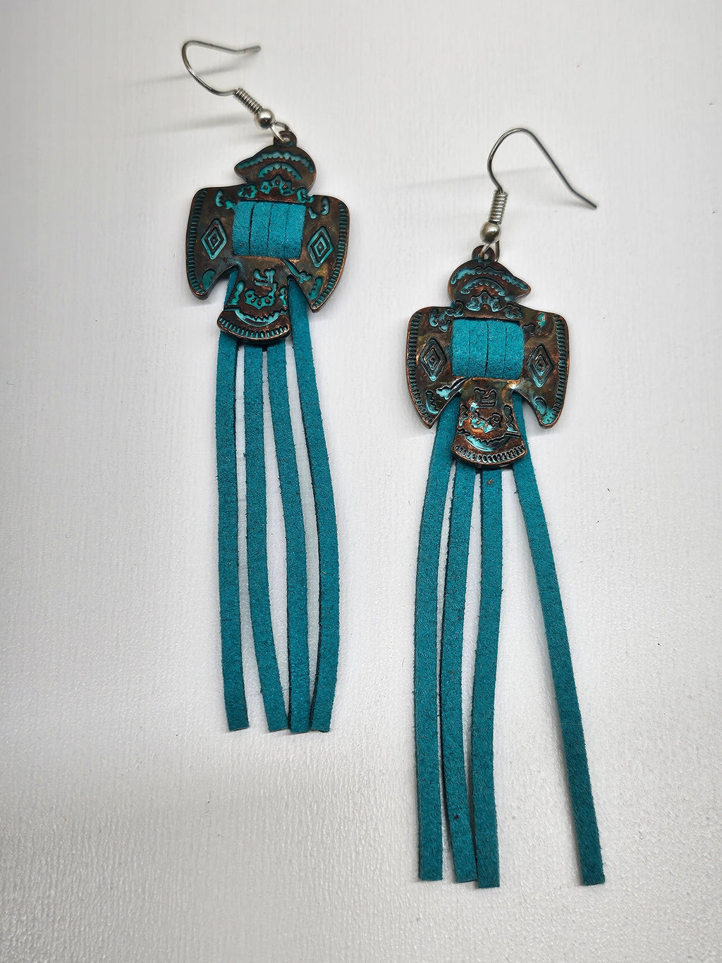 25-Inch Leather  Concho Earrings with Stainless Steel Hooks - Rustic Charm Meets Modern Style for Effortless Elegance