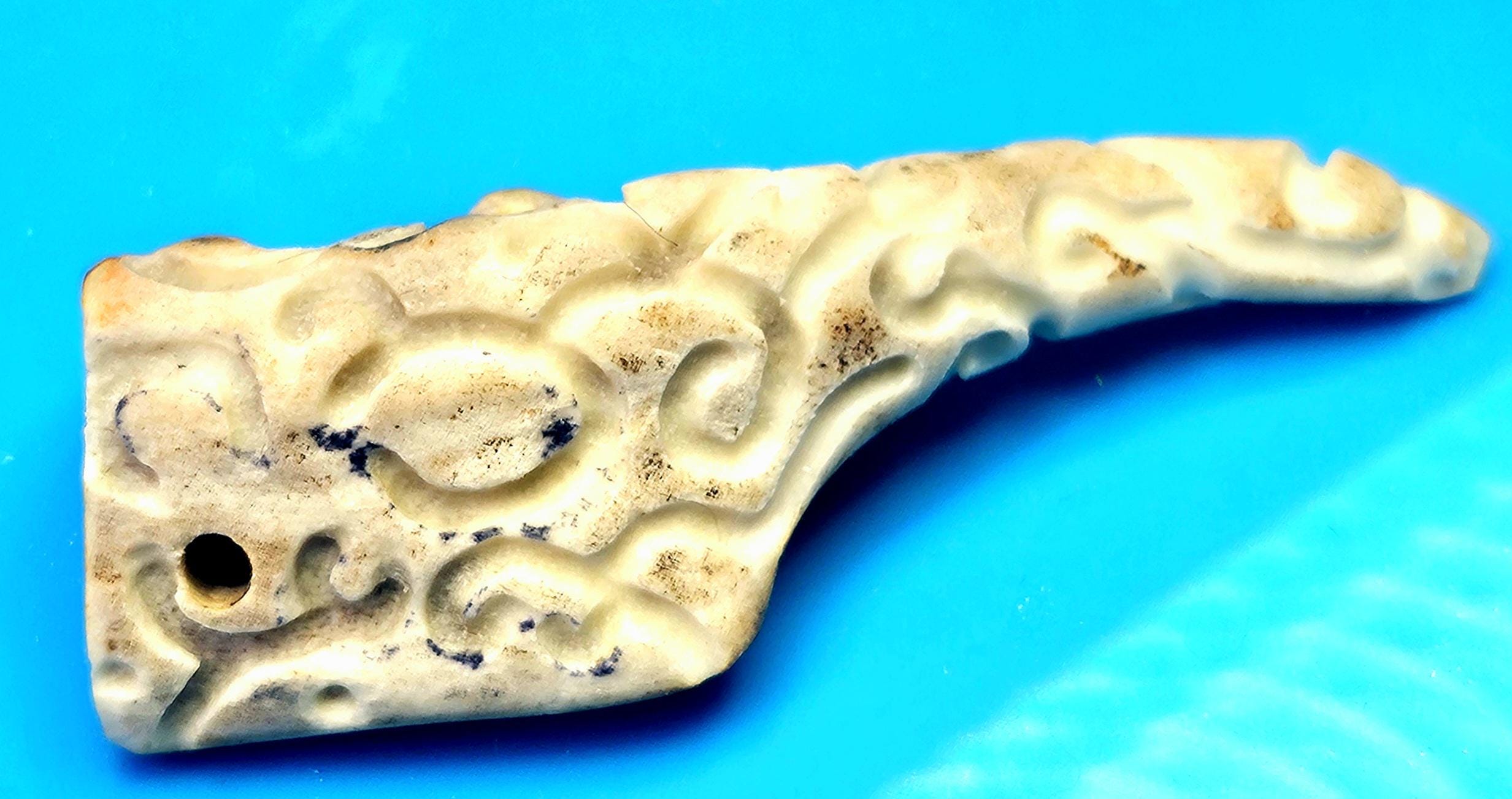 Hand Carved Deer Tine  Pyrite Nugget Pendant on Stainless Steel Chain  Rustic Woodland Jewelry Good Luck Charm for Nature Lovers