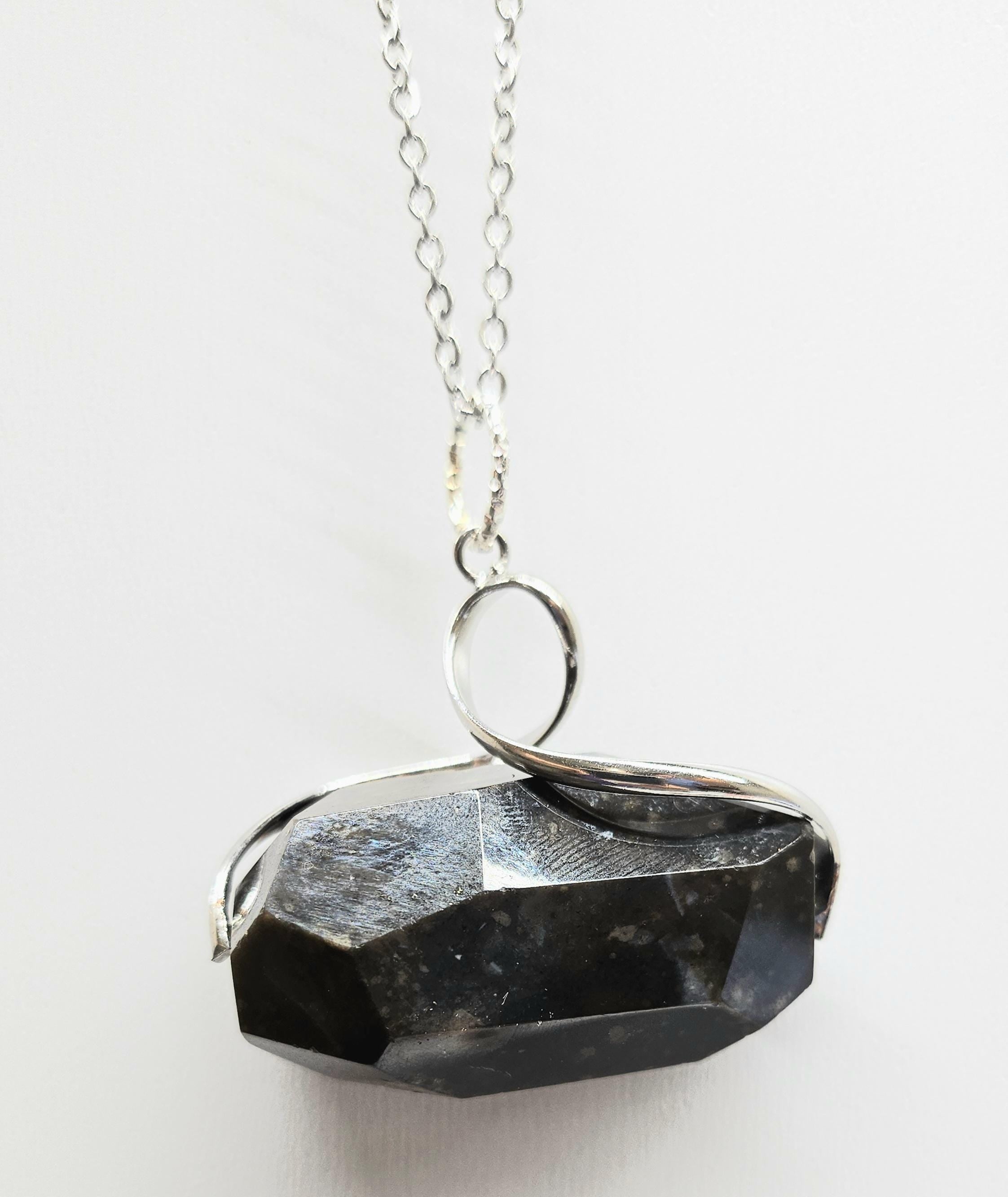 Bronzite Faceted Rough Pendant Rustic Boho Handmade Jewelry Gift for Her with FREE Shipping  Unique Statement Piece for Weddings Beach Days